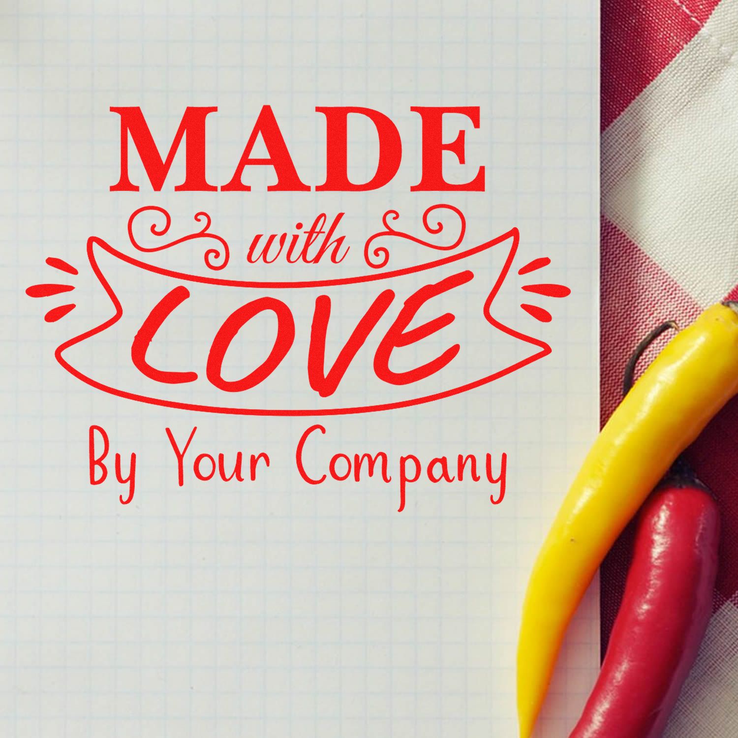 Handcrafted with Care Custom Handcrafted Rubber Stamp