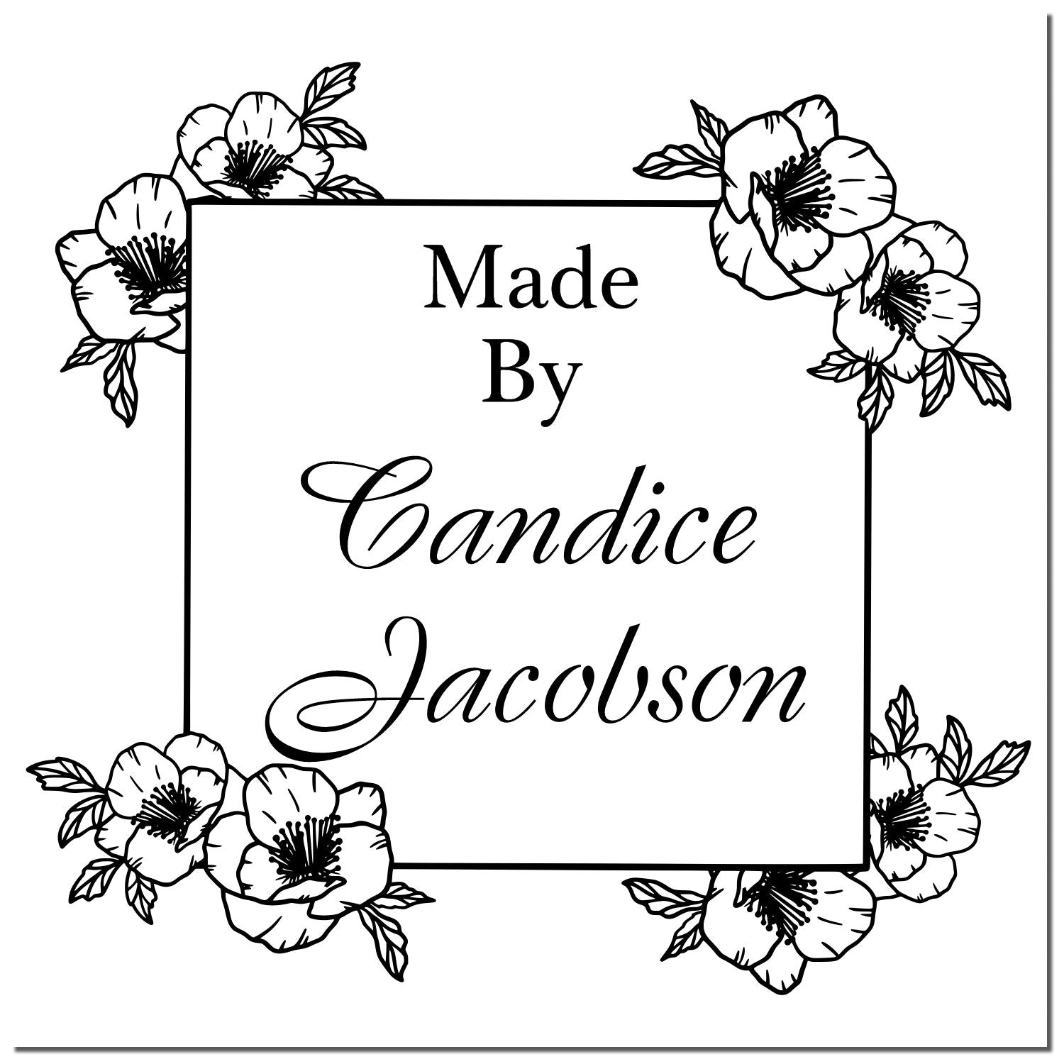 Floral Signature Stamp Custom Stamp