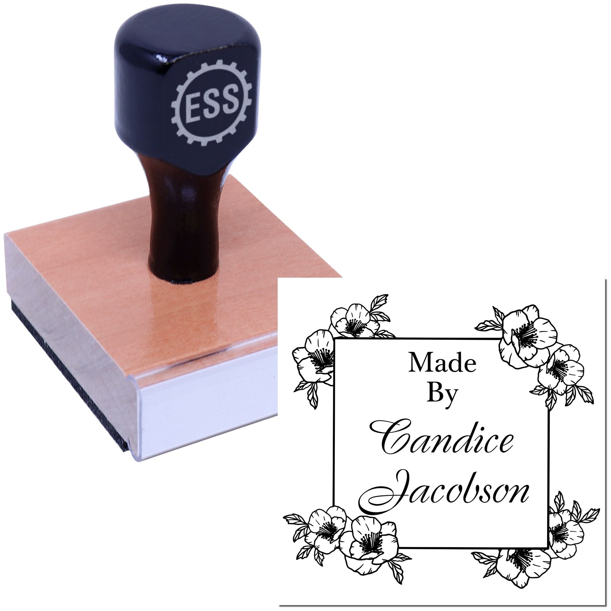 Floral Signature Stamp Custom Stamp