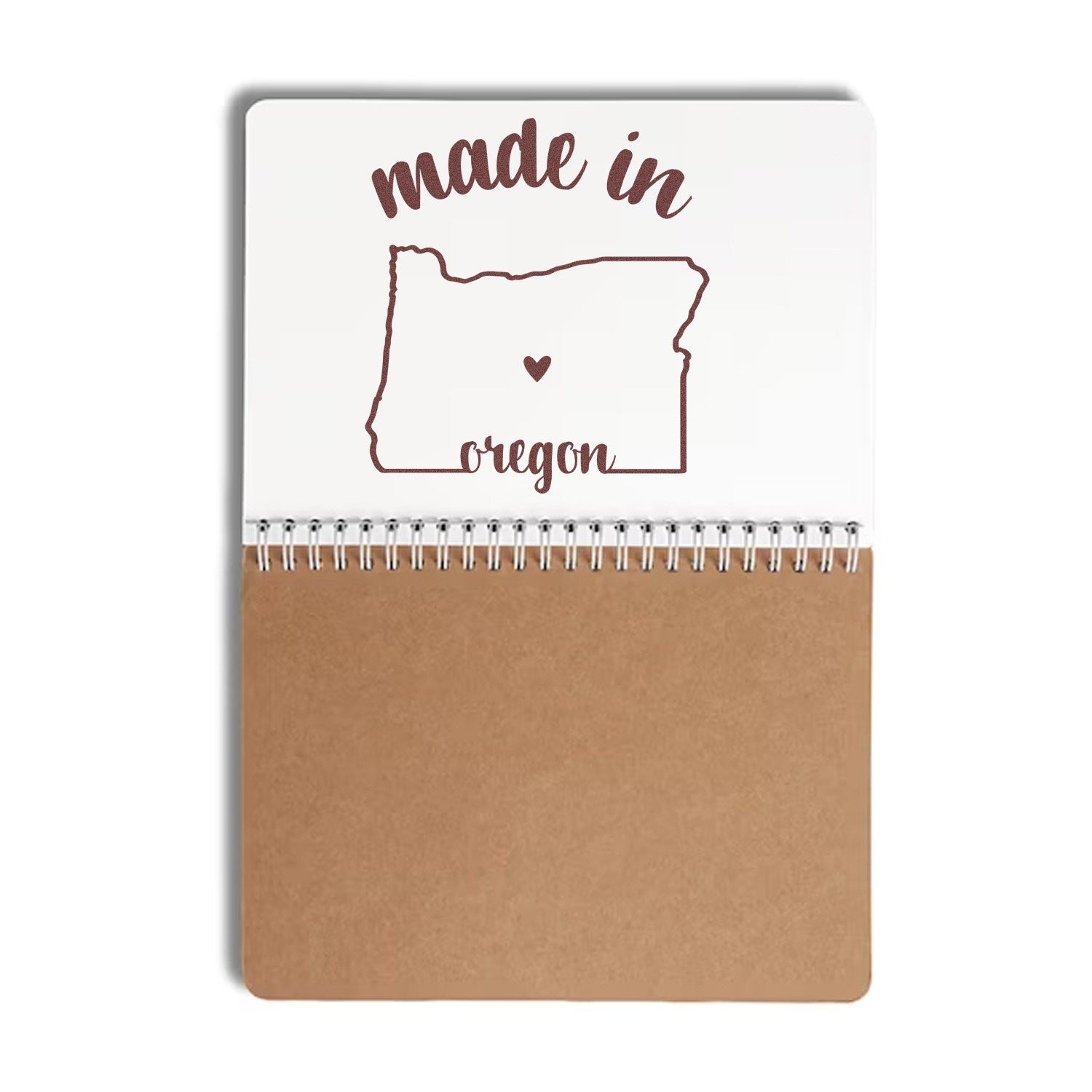 Self-Inking Handmade with Love in Oregon Stamp featuring a heart within the state outline, perfect for adding a personal touch to crafts and gifts. Eco-friendly and easy to use.