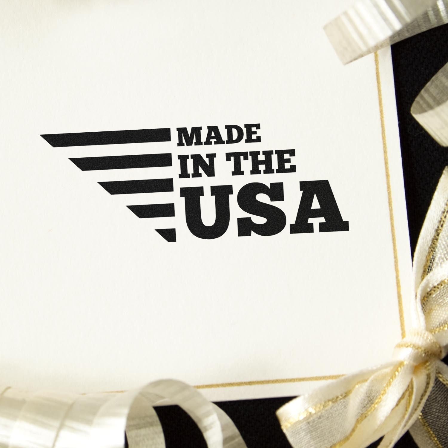 Wood Handle Patriotic and Proud Rubber Stamp featuring Made in the USA design, perfect for adding a patriotic touch to crafts and gifts.