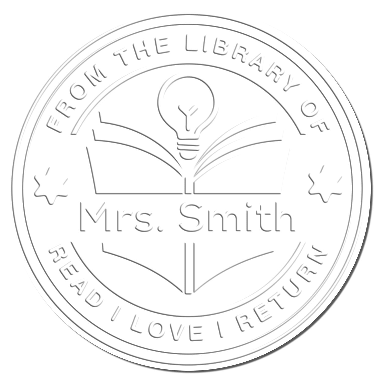 Lightbulb Soft Customized This Book Belongs To Teacher Seal