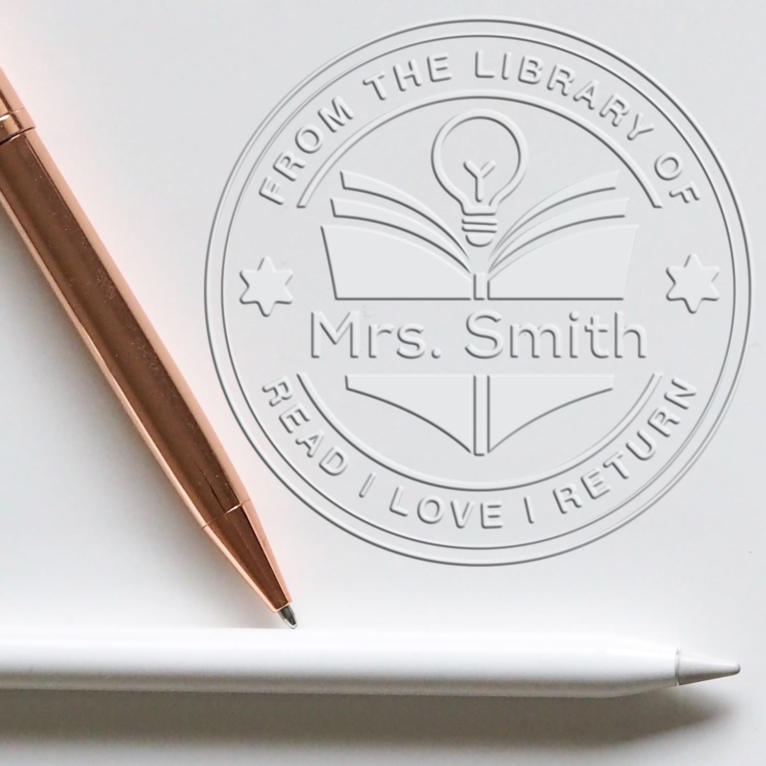 Lightbulb Soft Customized This Book Belongs To Teacher Seal
