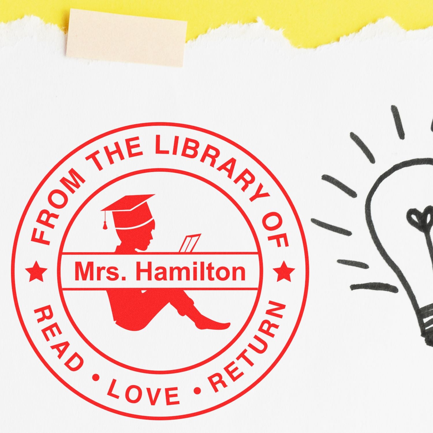 Reading Customized Teacher Reading Library Identity Stamp