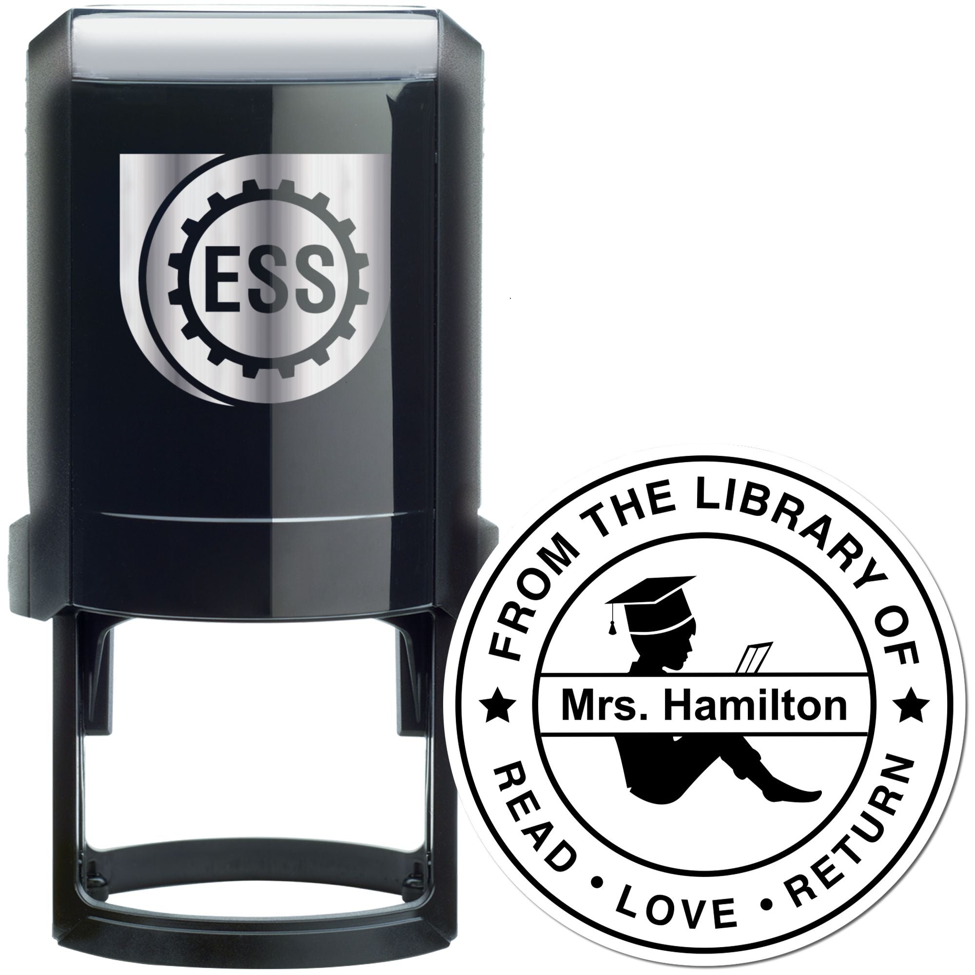 Reading Self-Inking Personalized Teacher For Book Lending Stamp - Engineer Seal Stamps