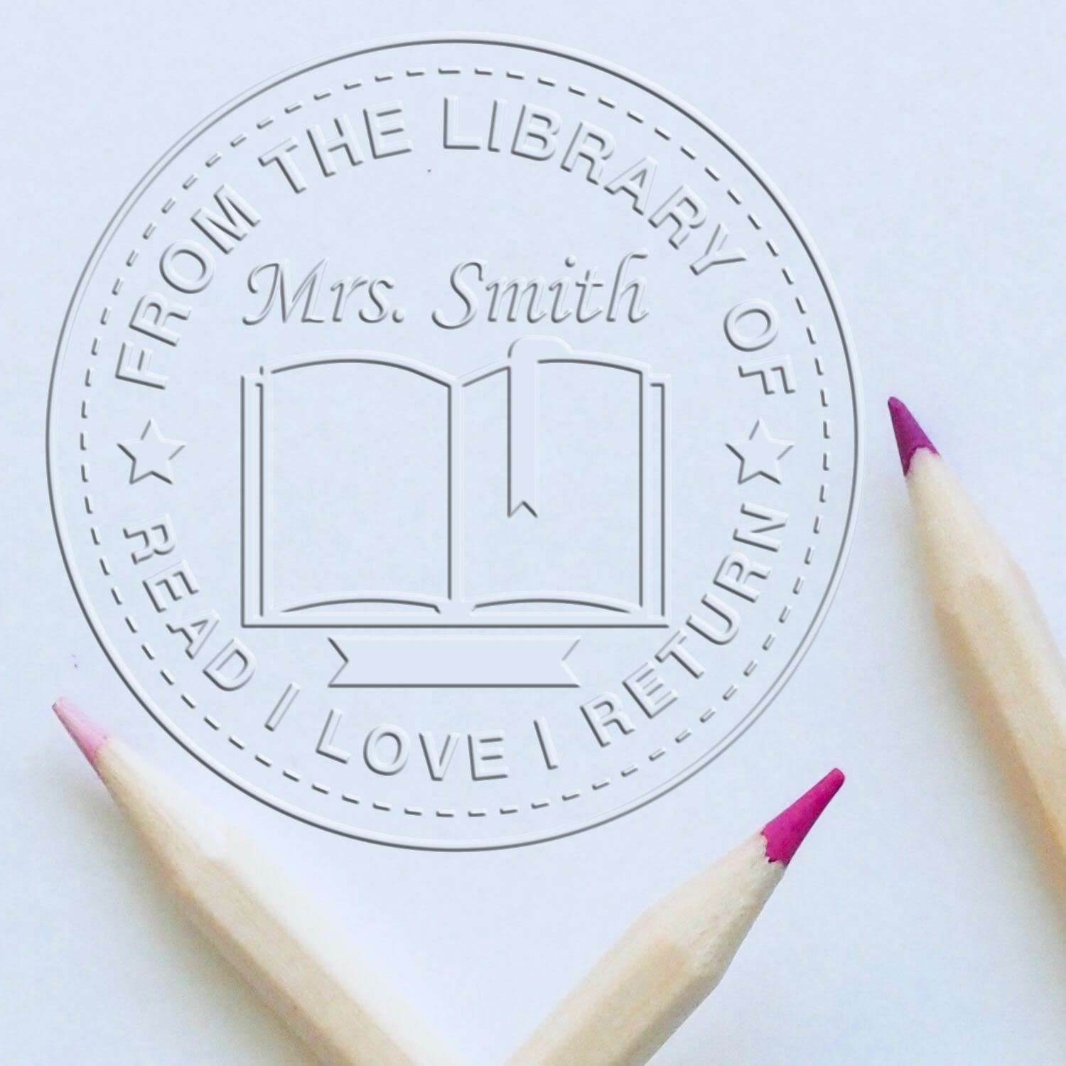 Open Book Soft Customized Teacher's Personal Library Seal