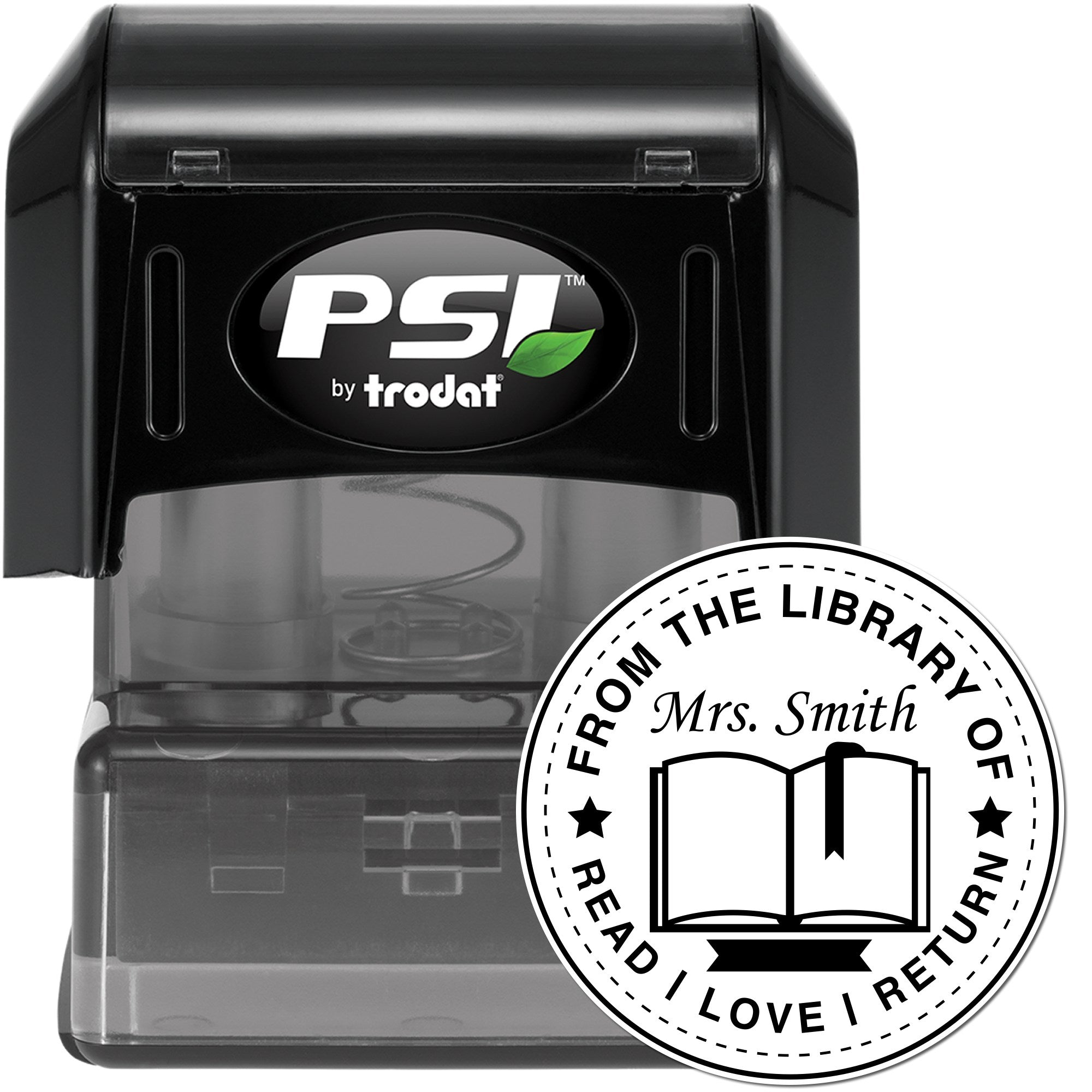 Open Book PSI Pre-Inked Personalizable Teacher Imprint For Books Stamp - Engineer Seal Stamps