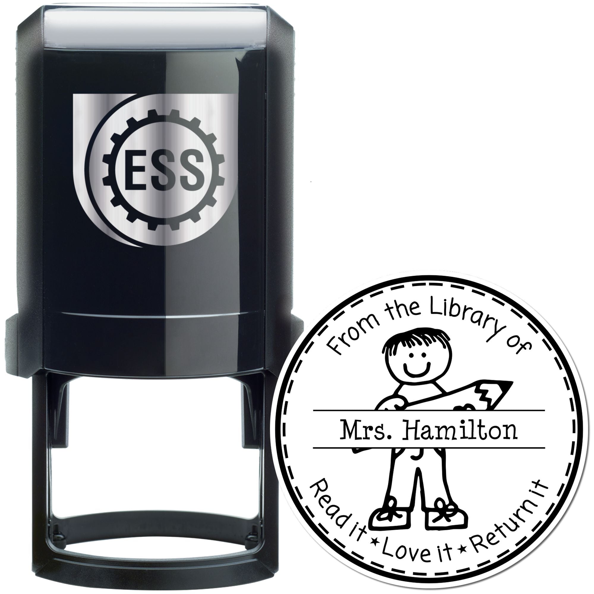 Stick Boy Self-Inking Personalized Book For Teachers Stamp