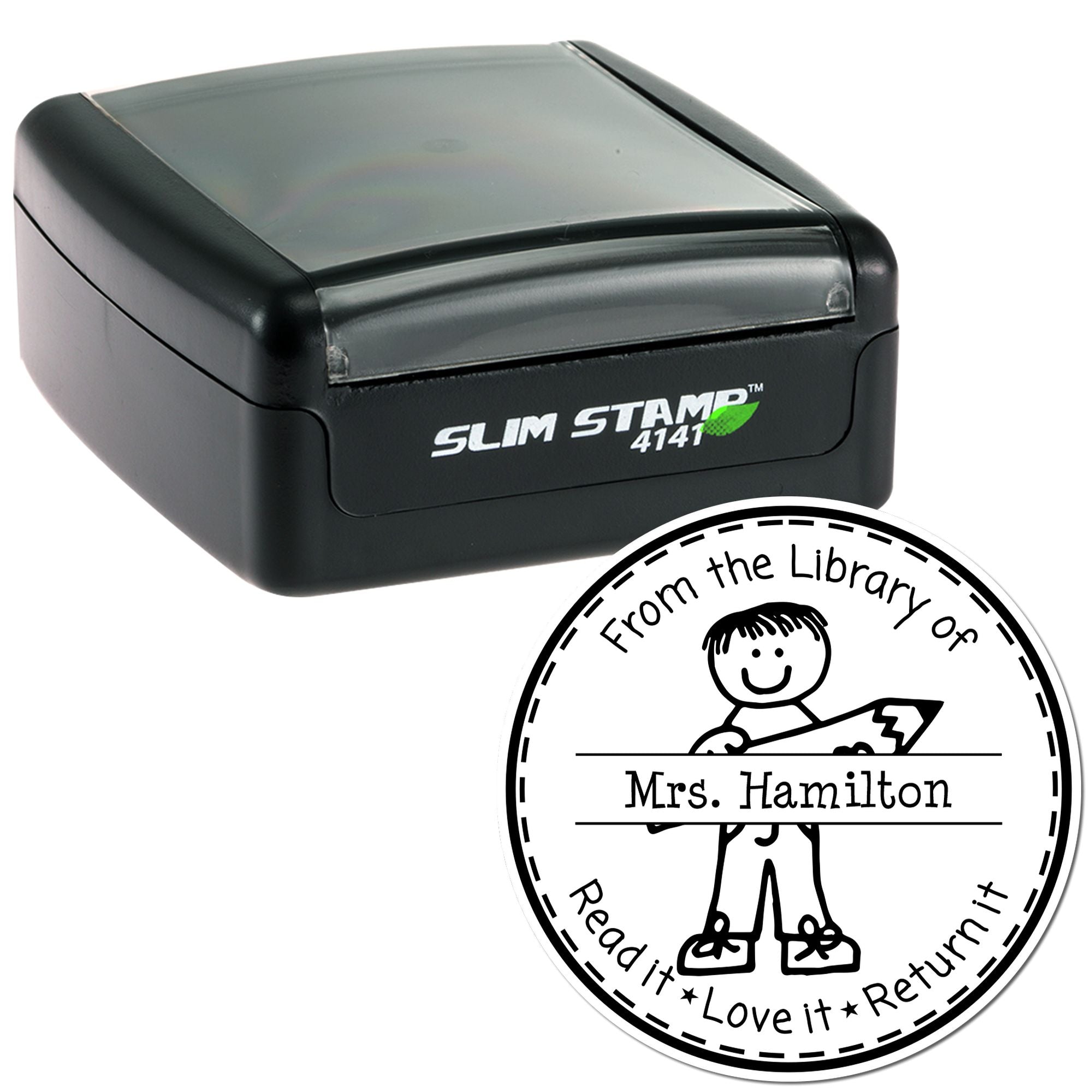 Pre-Inked Stick Boy Cute Teacher Gift Stamp - Engineer Seal Stamps