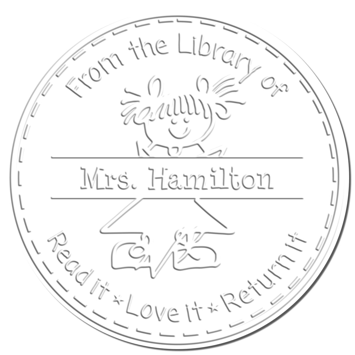 Handheld Stick Girl Customized Teacher's Personal Library Seal - Engineer Seal Stamps