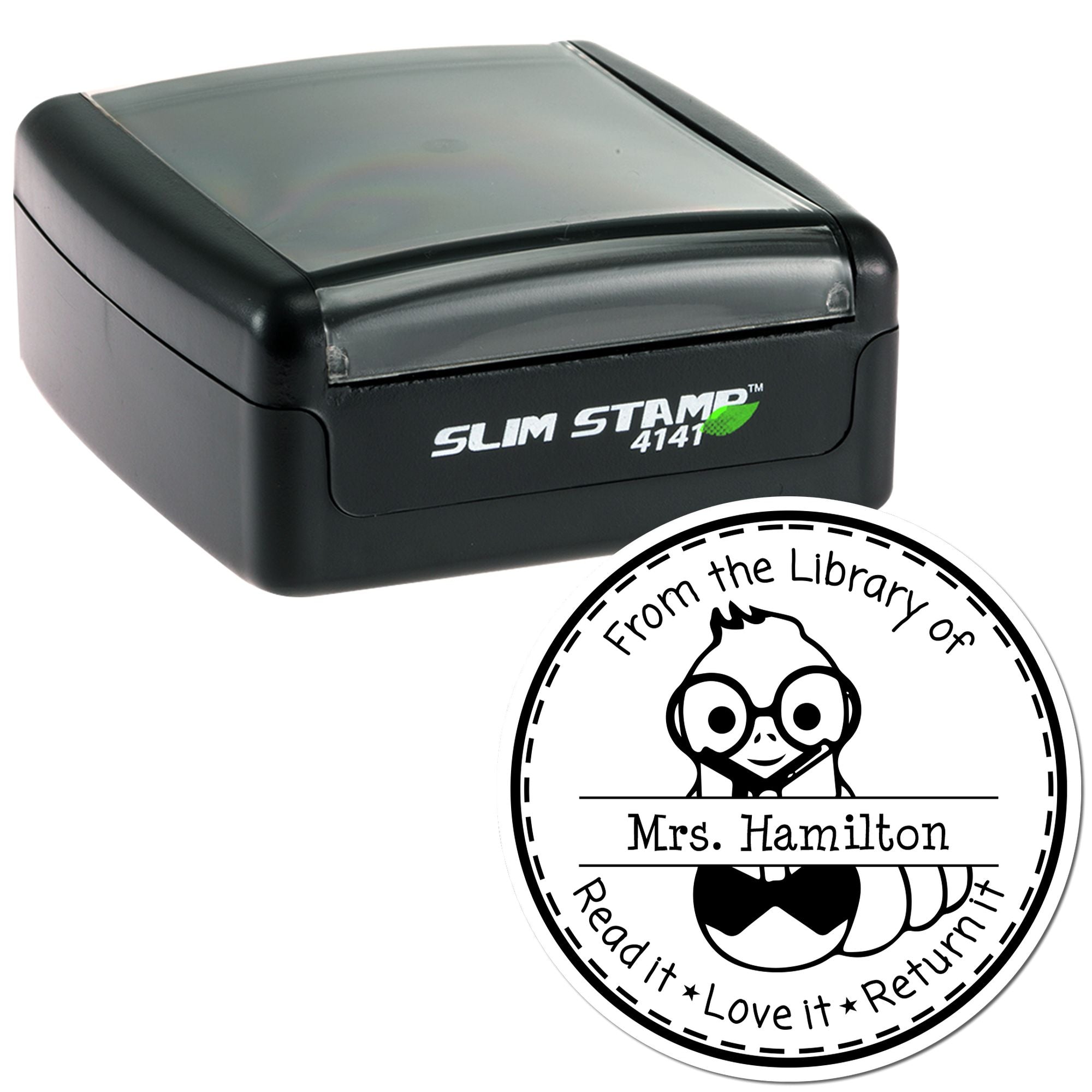 Pre-Inked Bookworm Teacher Love Stamp - Engineer Seal Stamps