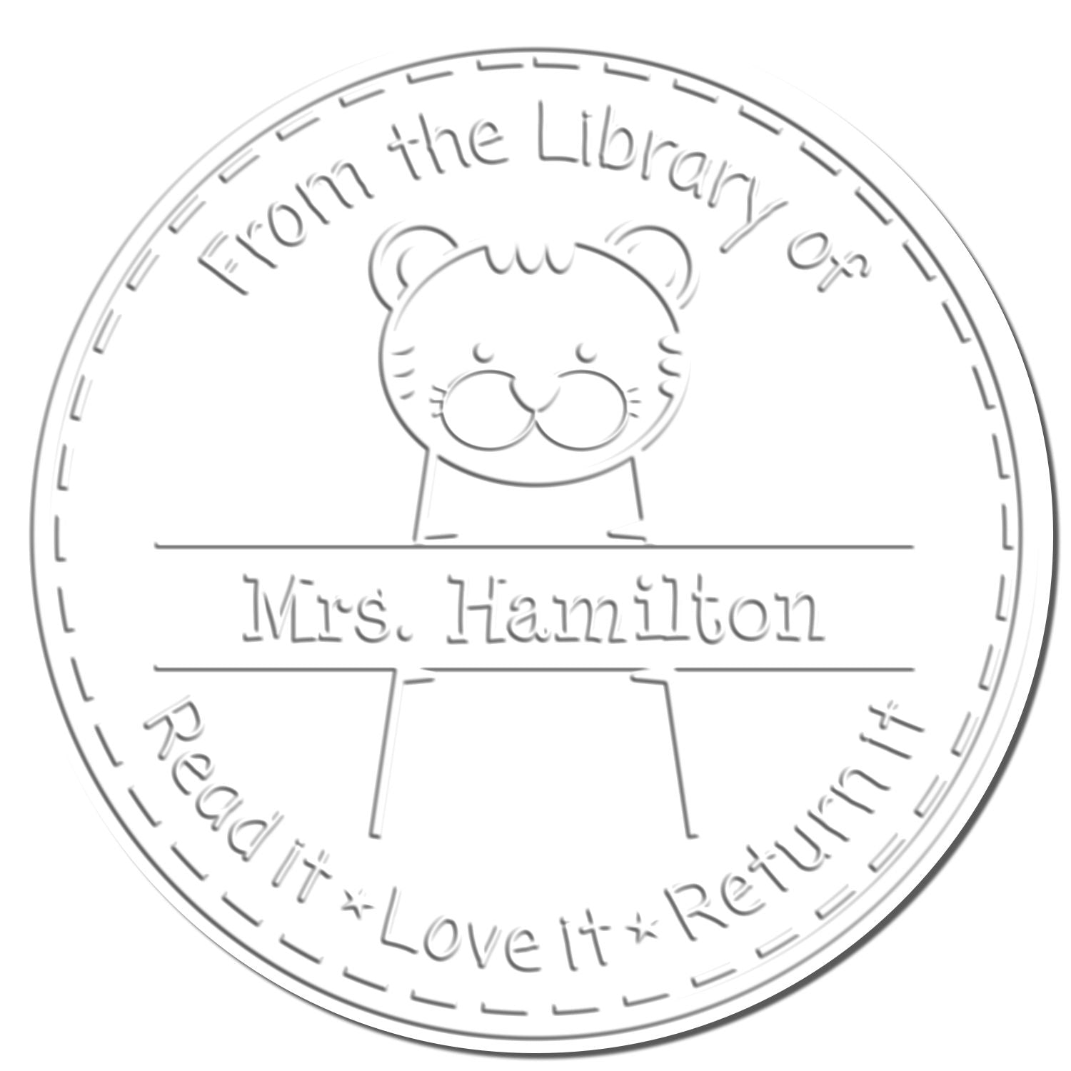Happy Tiger Soft Customized Ex Libris Teacher Seal