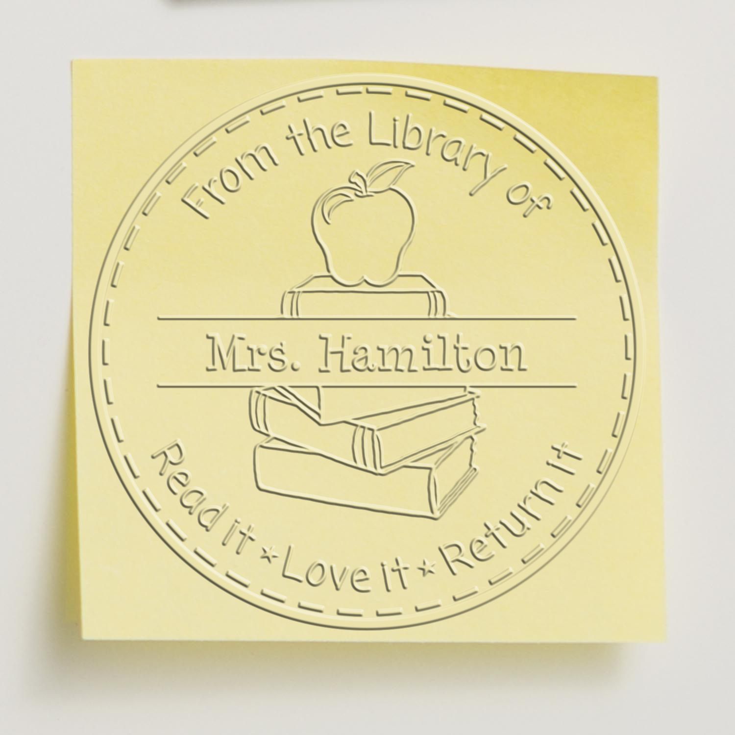 Hybrid Classic Apple Customized Teacher Read Love Return Embosser - Engineer Seal Stamps