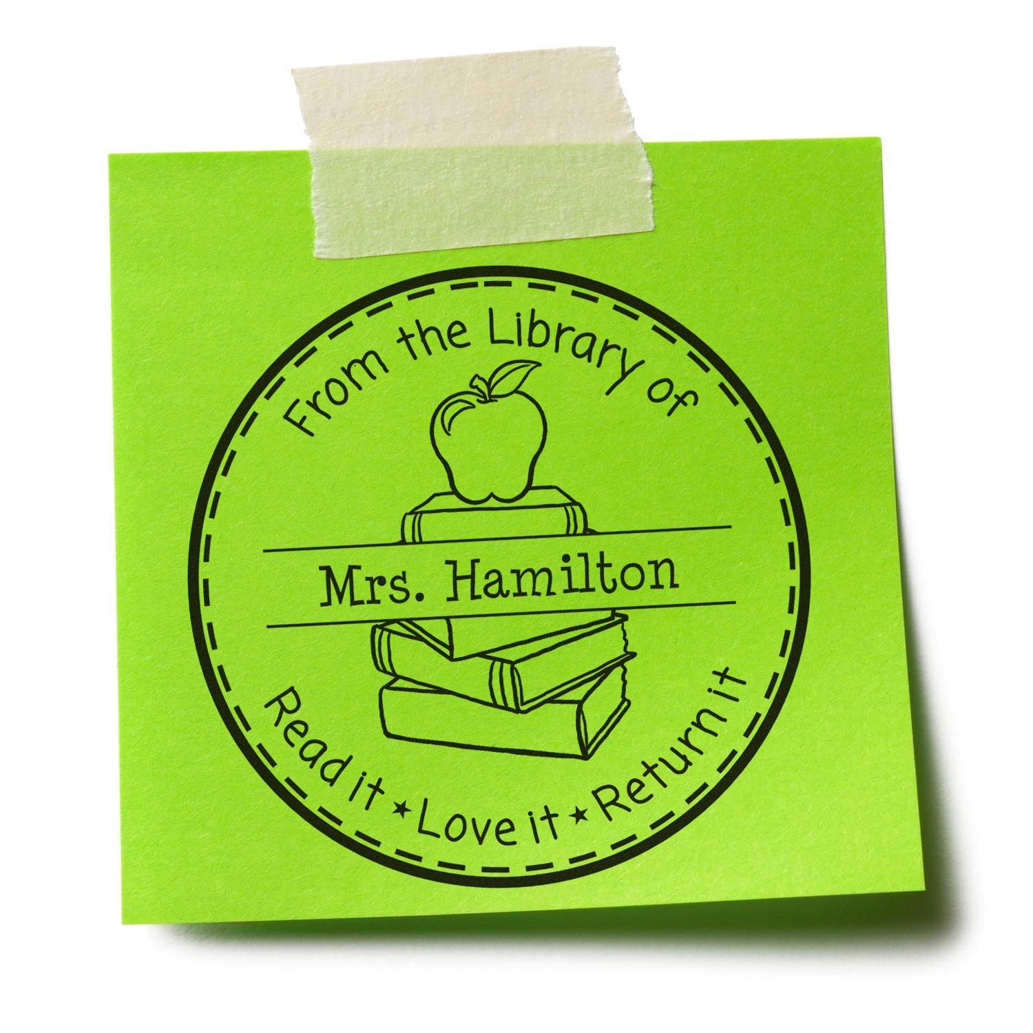Classic Apple Customized Teacher Stamp