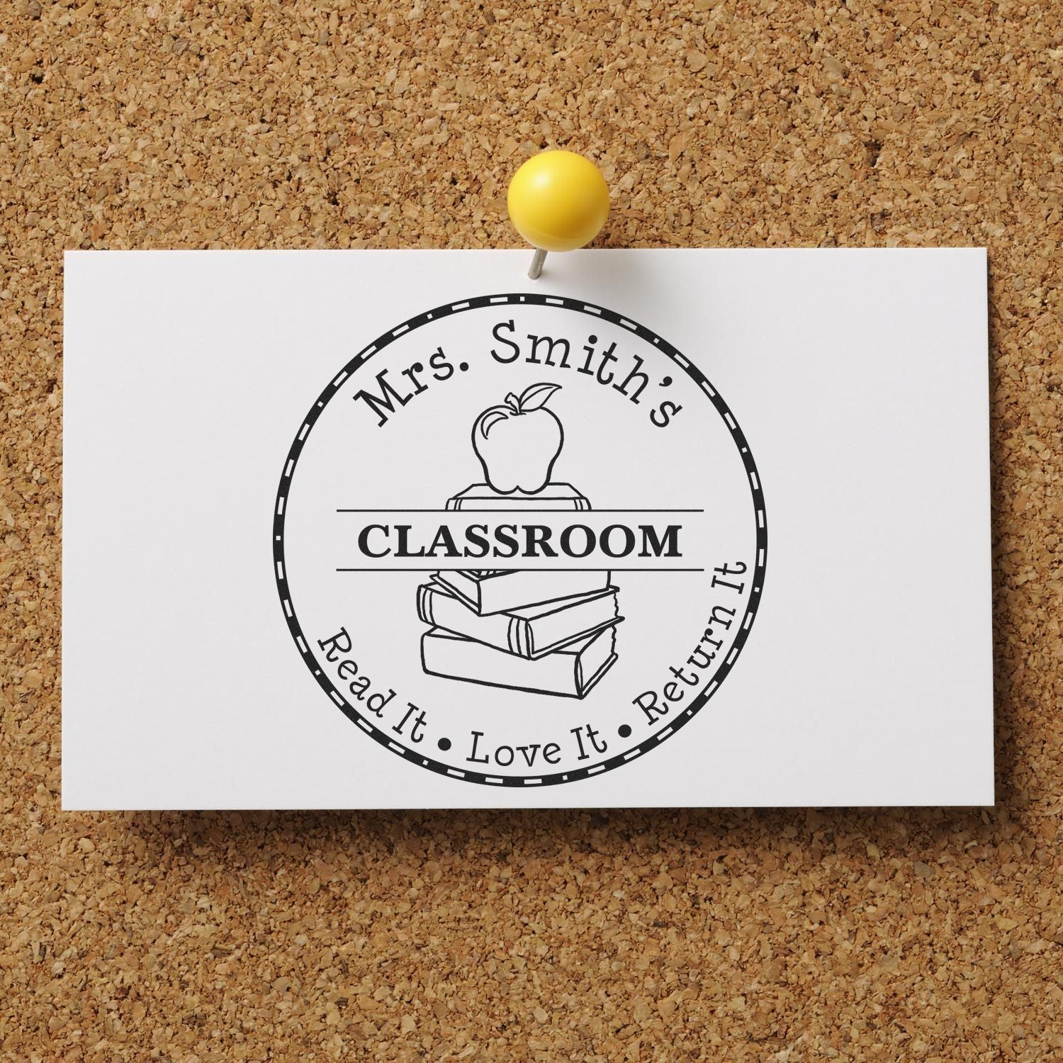 Bold Apple PSI Pre-Inked Personalizable School Book Ownership Stamp - Engineer Seal Stamps