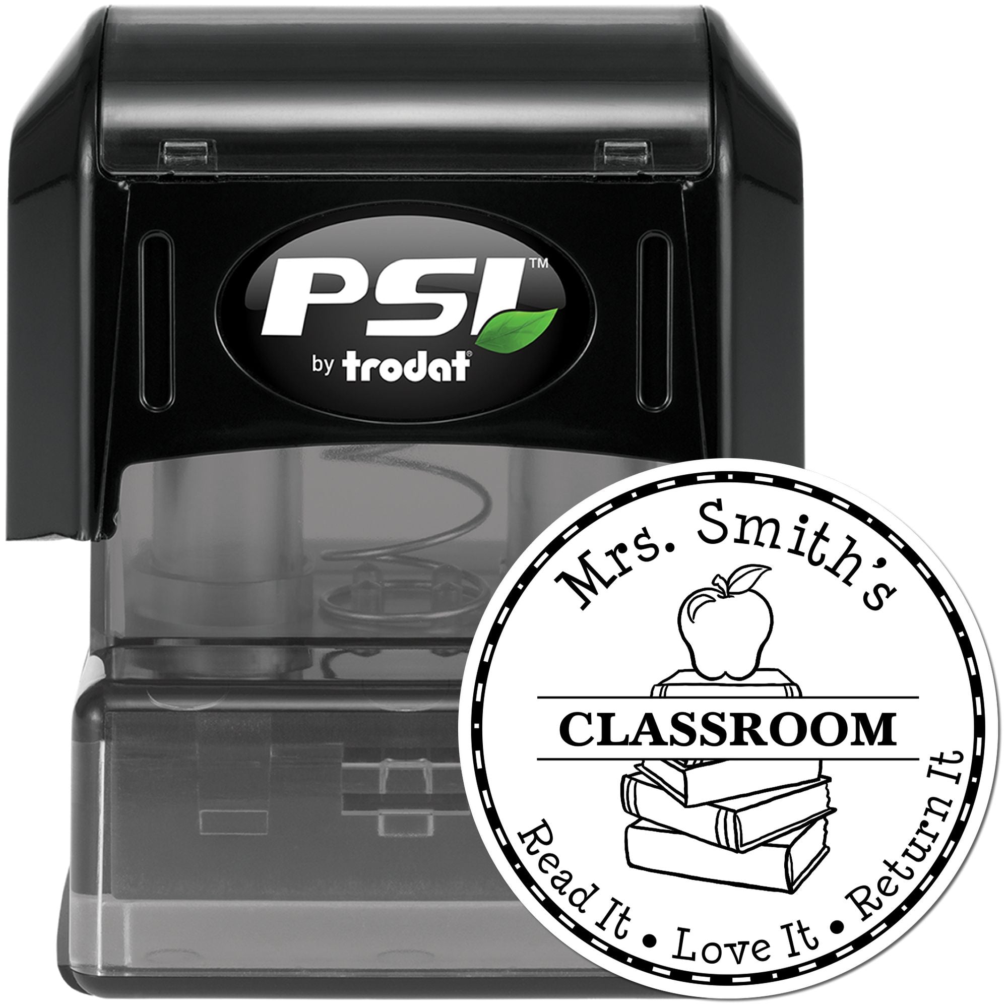 Bold Apple PSI Pre-Inked Personalizable School Book Ownership Stamp - Engineer Seal Stamps