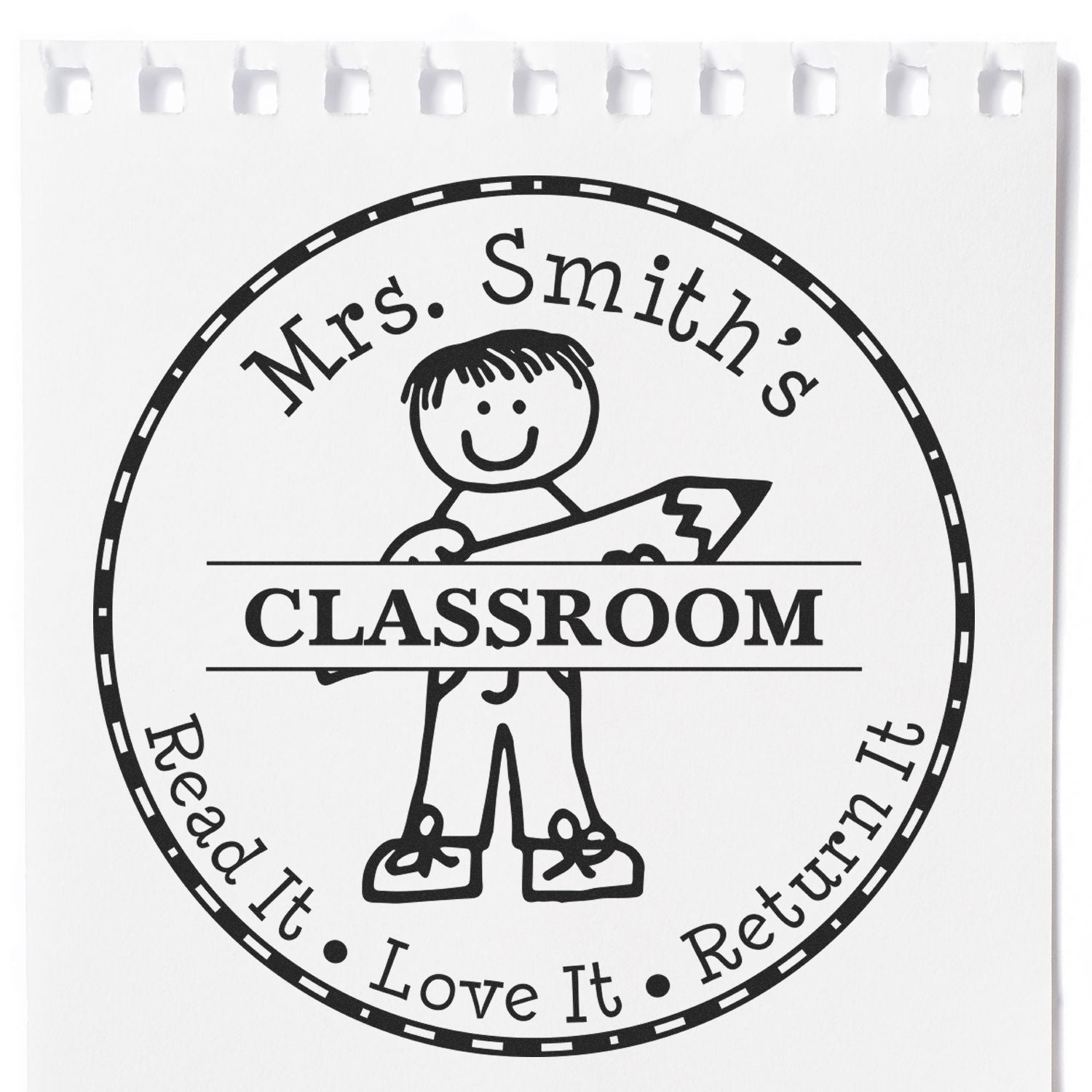 Pre-Inked Boy Student Teacher Message Stamp - Engineer Seal Stamps