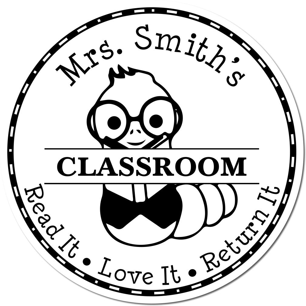 Mister Worm Self-Inking Custom Teacher Name For Books Stamp - Engineer Seal Stamps