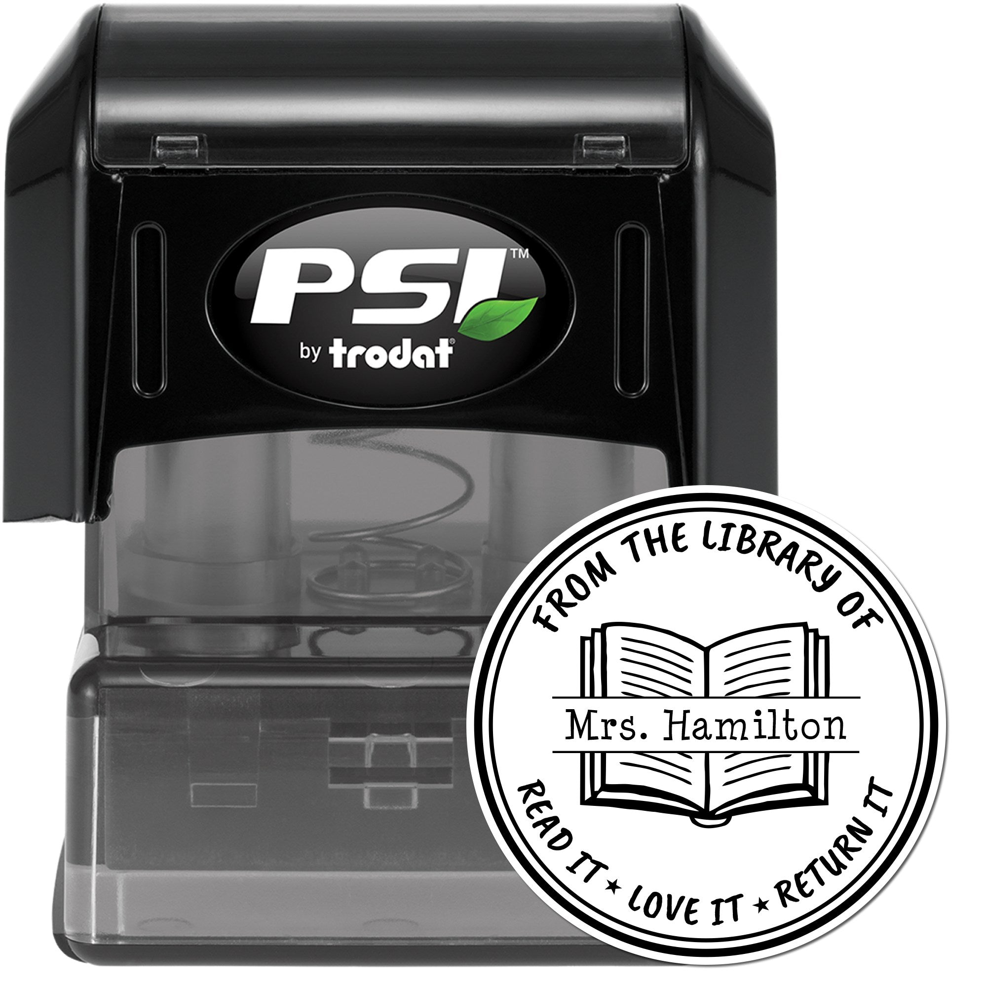 Classic Book PSI Pre-Inked Personalizable Teacher's Reading Nook Stamp - Engineer Seal Stamps