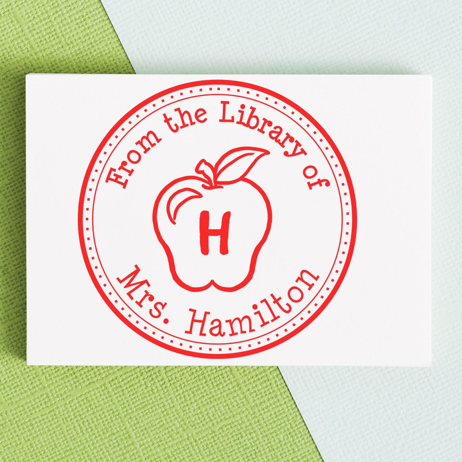 Pre-Inked Classic Initial Classroom Book Stamp - Engineer Seal Stamps