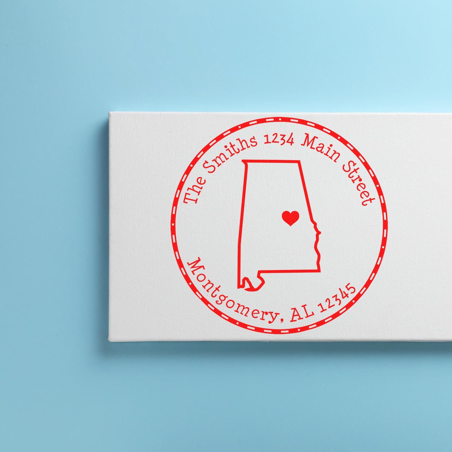 Slim Round Alabama State Luv Address Stamp