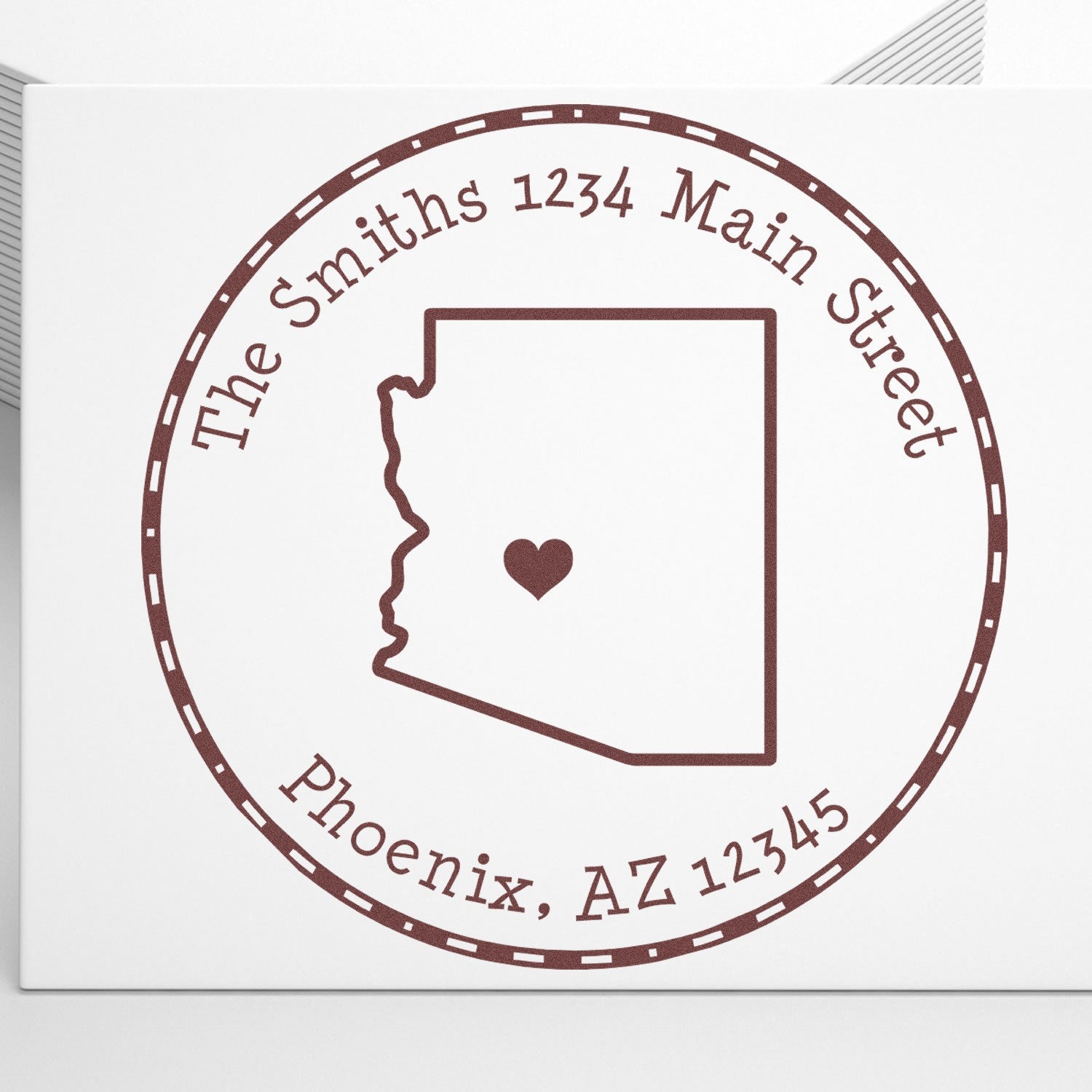 Self-Inking Round Arizona State Luv Address Stamp