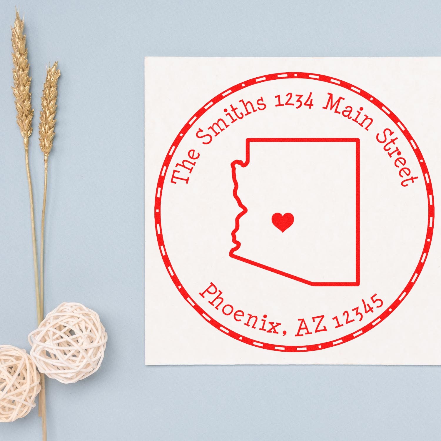 Self-Inking Round Arizona State Luv Address Stamp