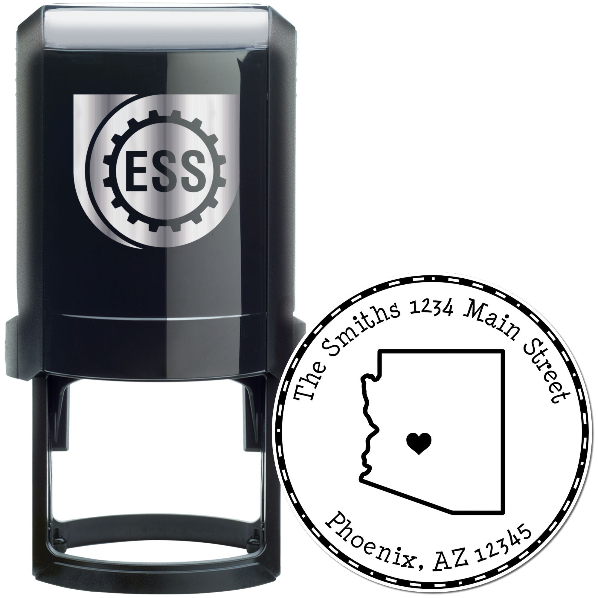 Self-Inking Round Arizona State Luv Address Stamp