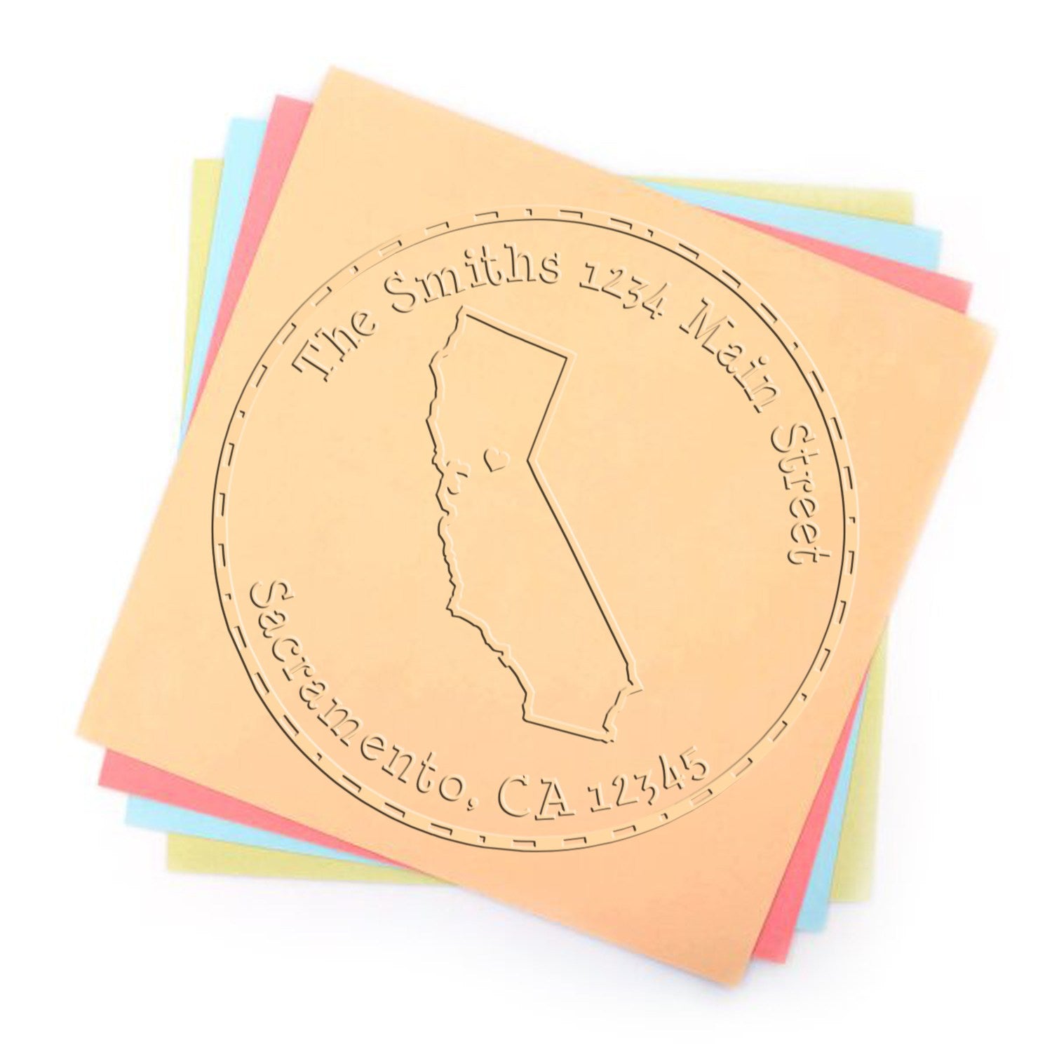 Soft CA State Love Customized Address Embossing Seal