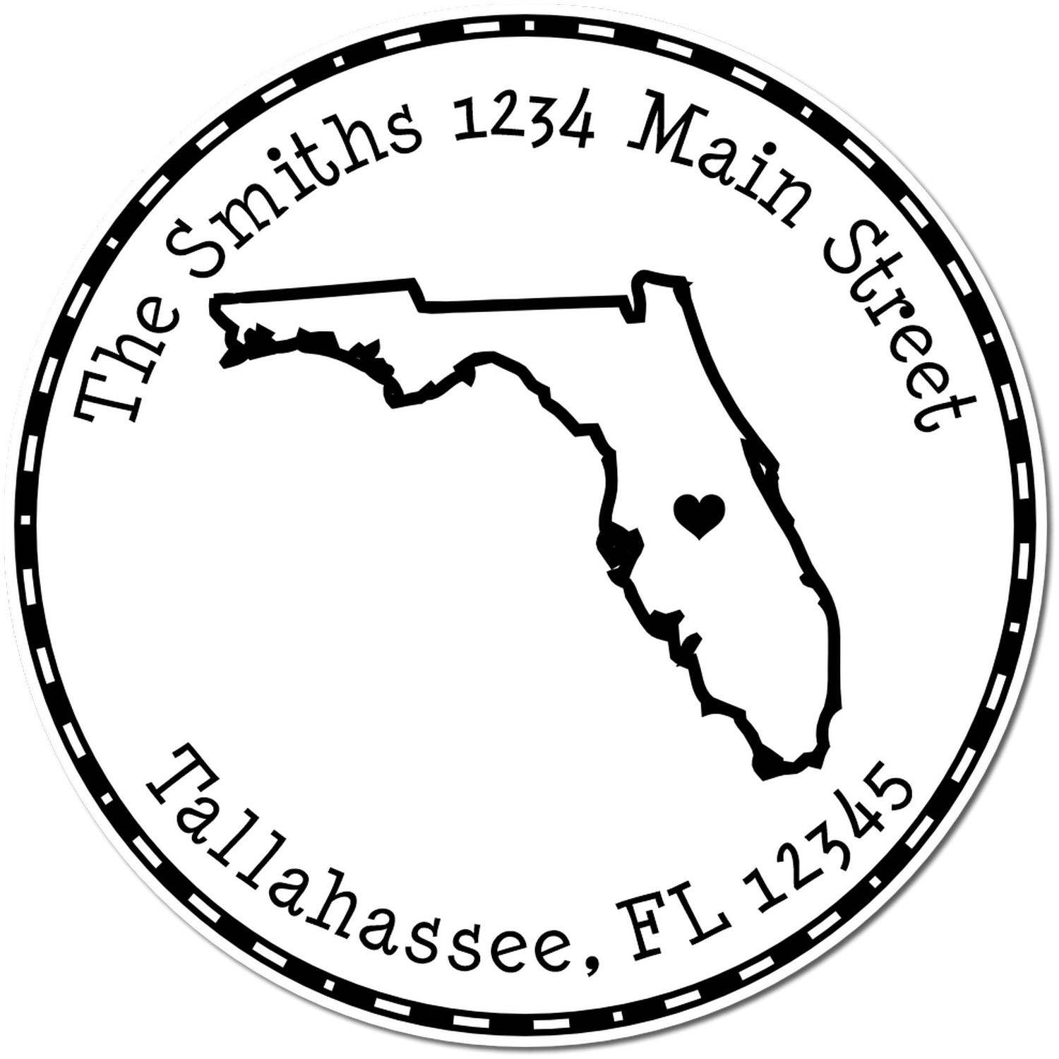 PSI Pre-Inked Round Florida State Luv Address Stamp