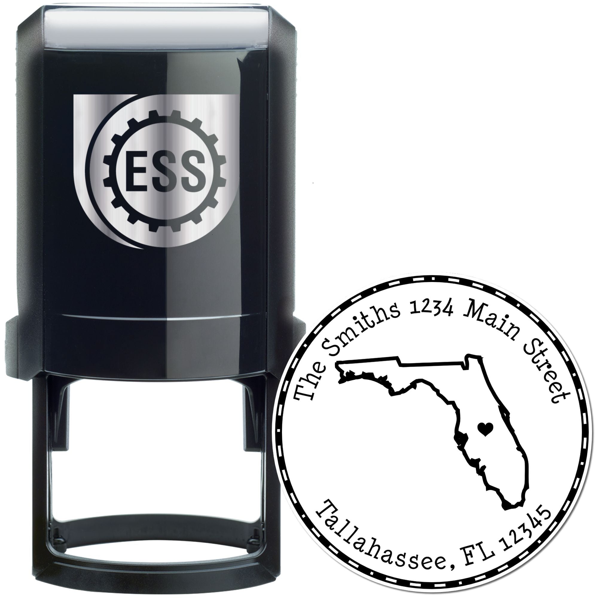 Self-Inking Round Florida State Luv Address Stamp