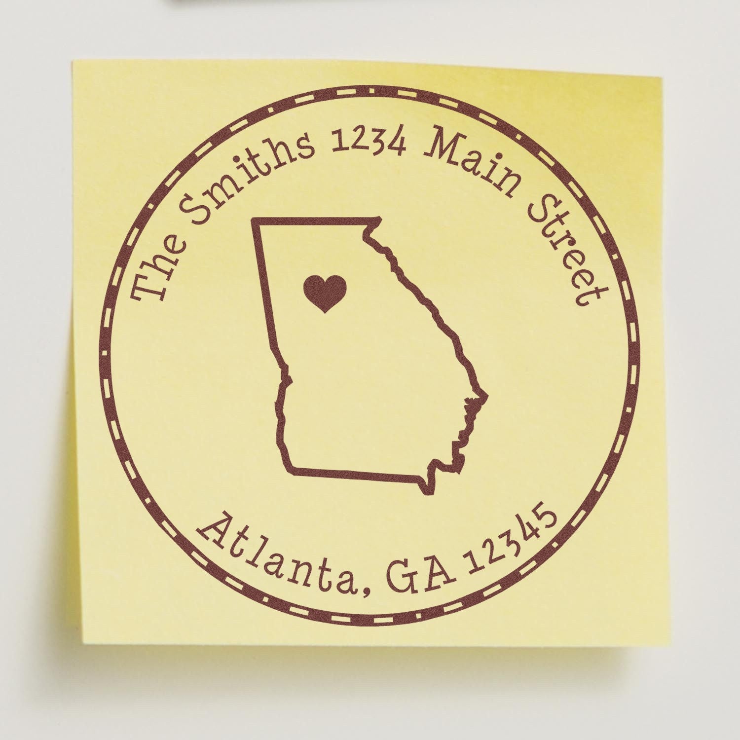 Self-Inking Round Georgia State Luv Address Stamp