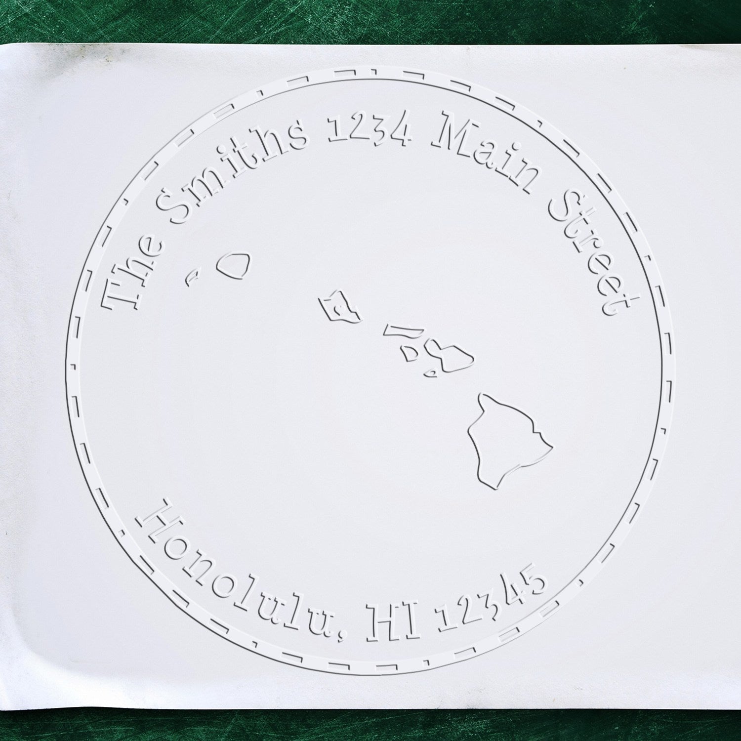 Soft HI State Love Customized Home Address Embosser