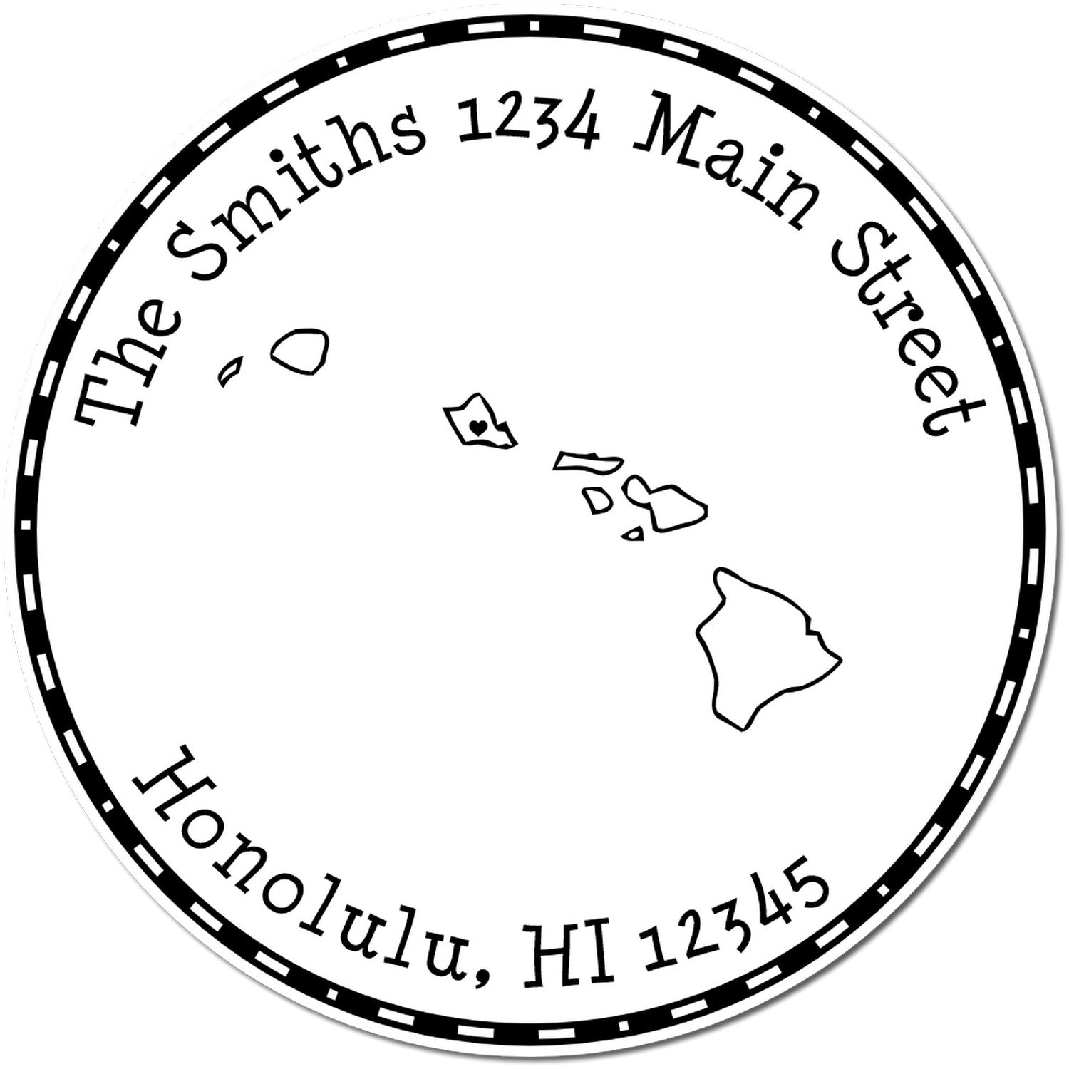 Self-Inking Round Hawaii State Luv Address Stamp