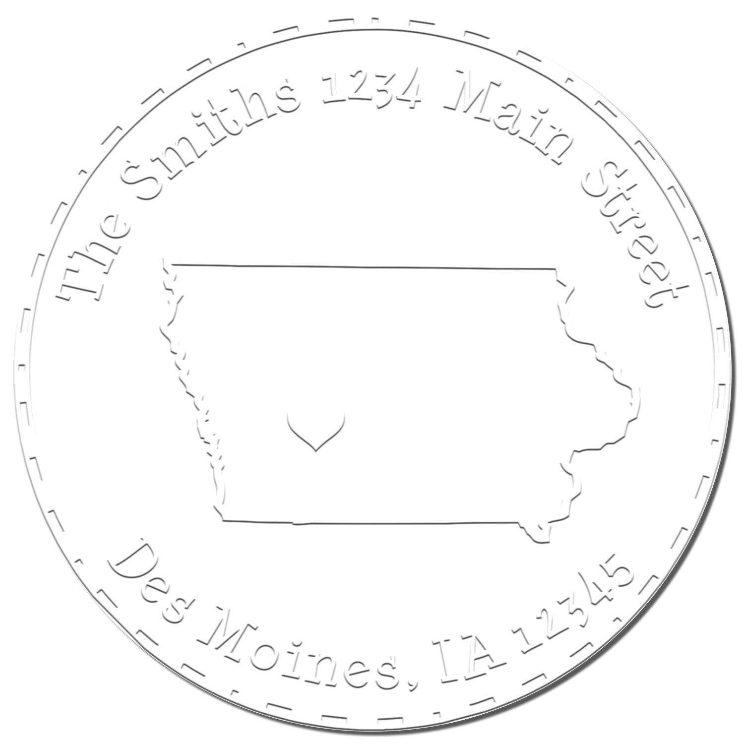 Soft IA State Love Customized Home Address Seal Stamp Embosser