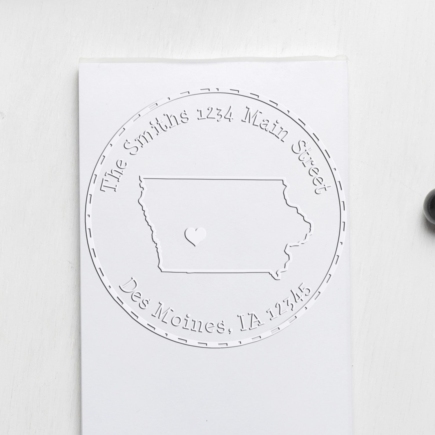 Soft IA State Love Customized Home Address Seal Stamp Embosser