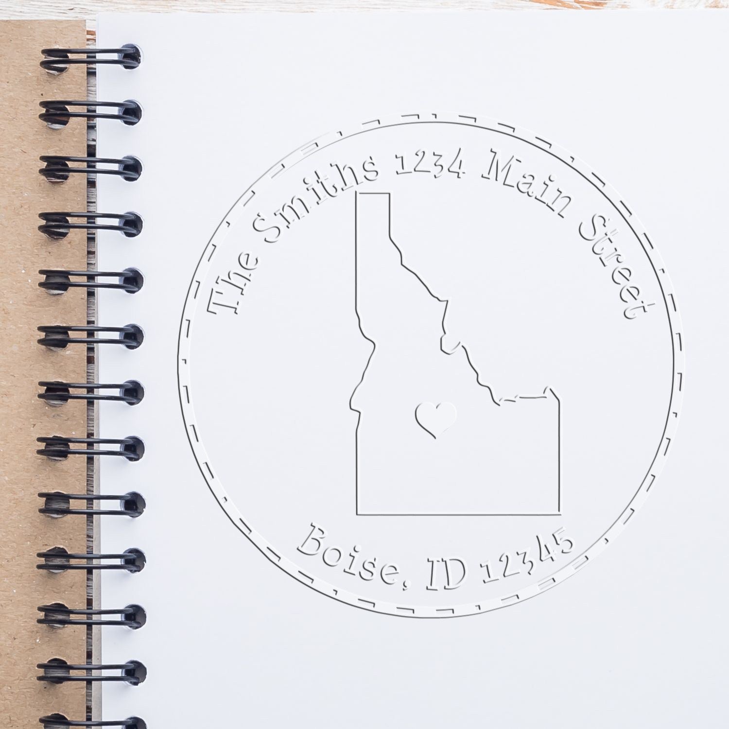 Soft ID State Love Customized Home Address Embosser Seal