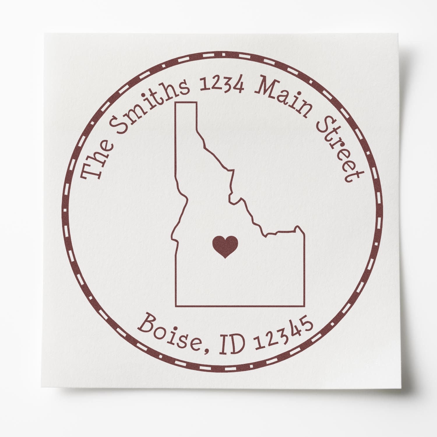 Wood Handle Round Idaho State Luv Address Stamp