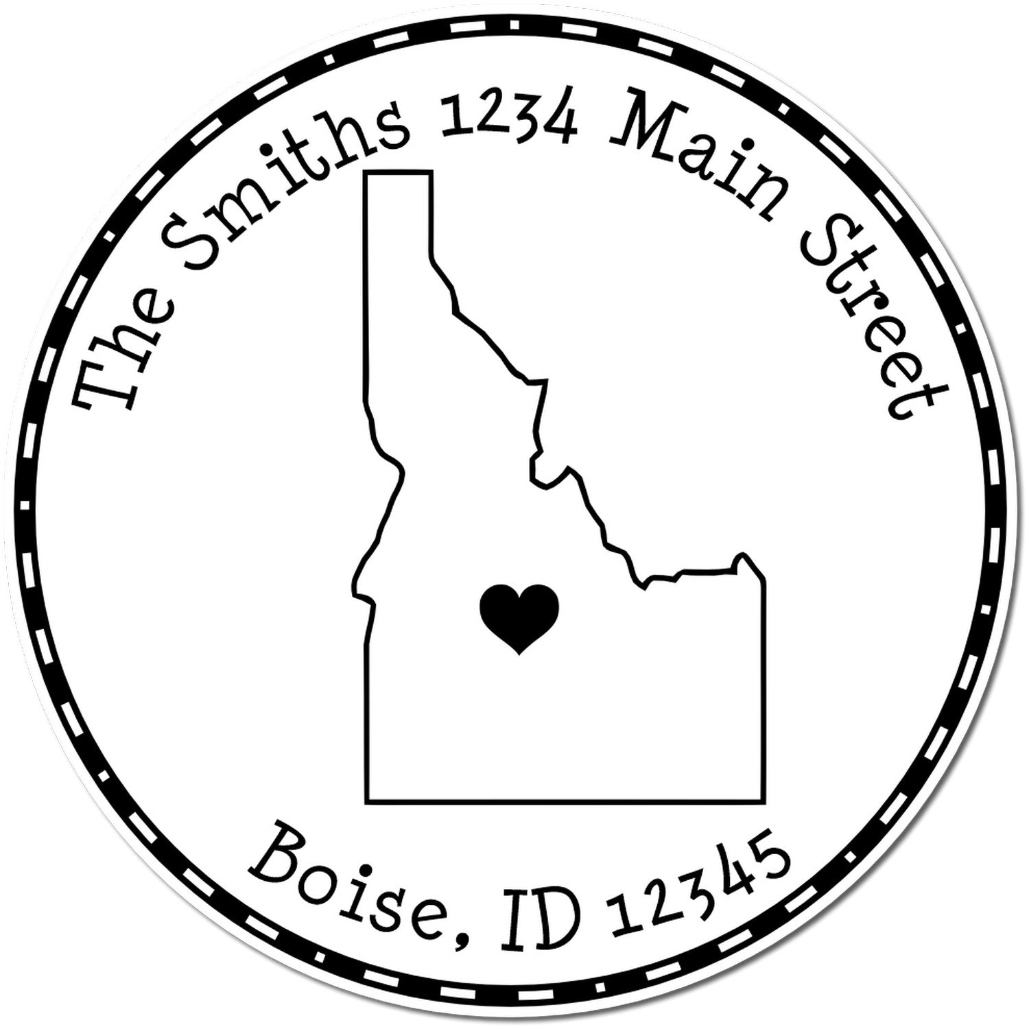 Wood Handle Round Idaho State Luv Address Stamp