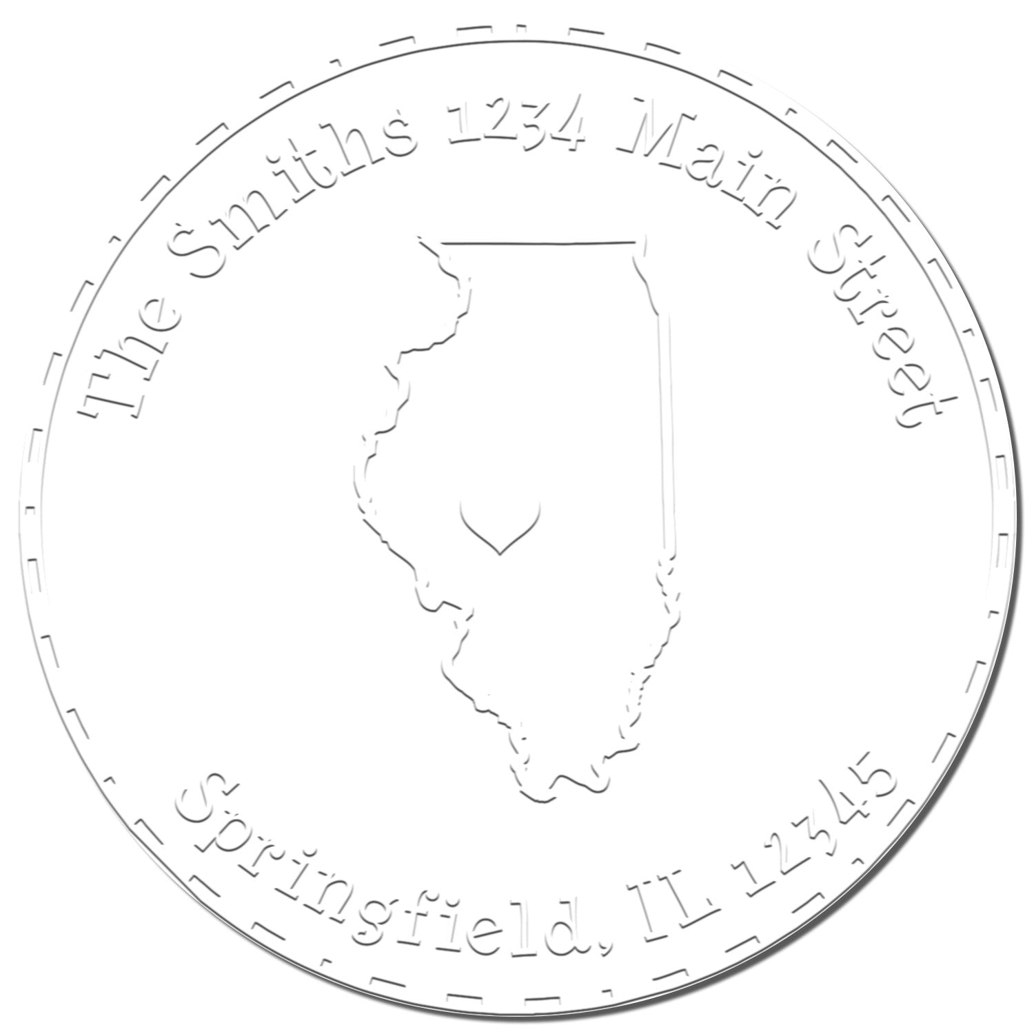 Soft IL State Love Customized Home Address Seal Embosser