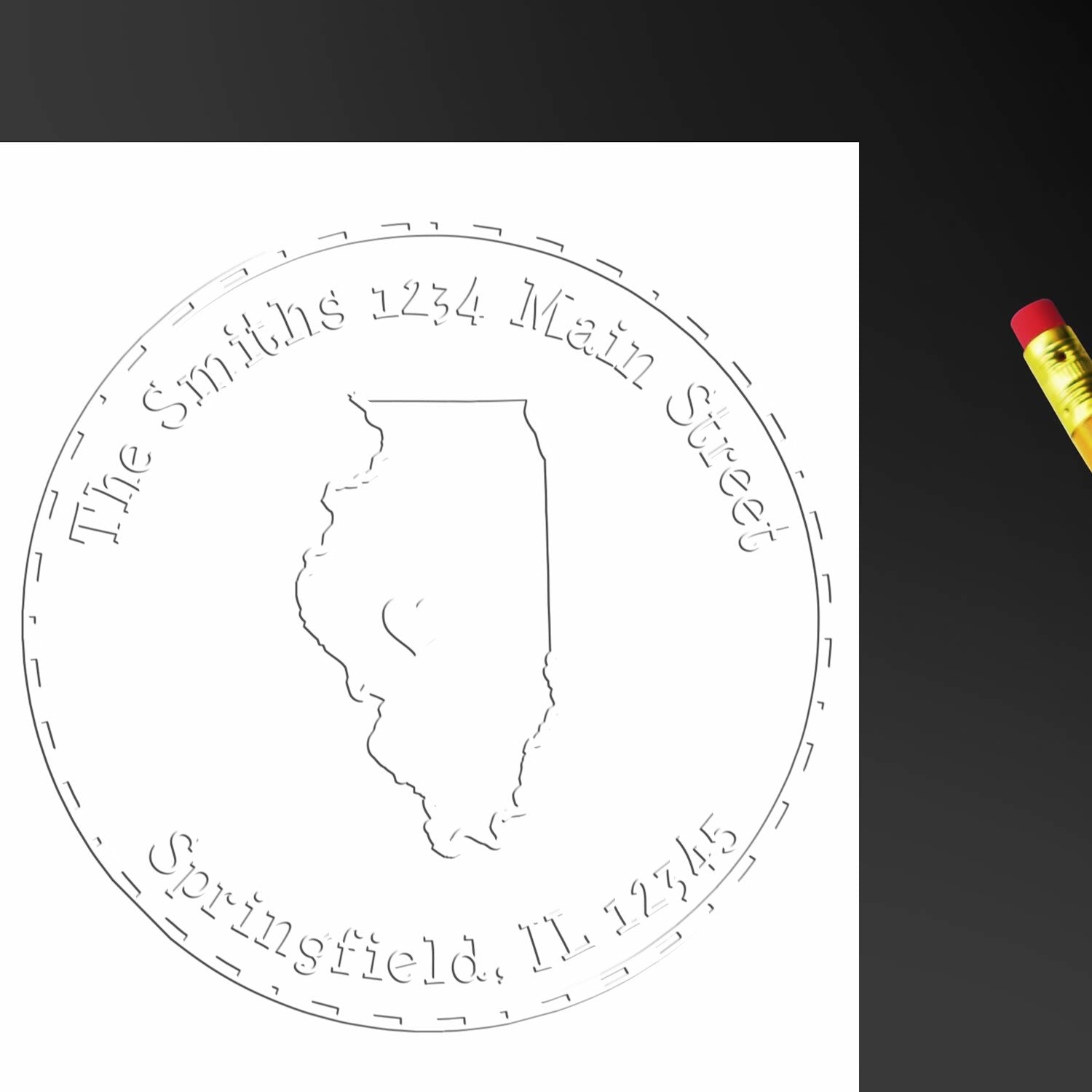Soft IL State Love Customized Home Address Seal Embosser