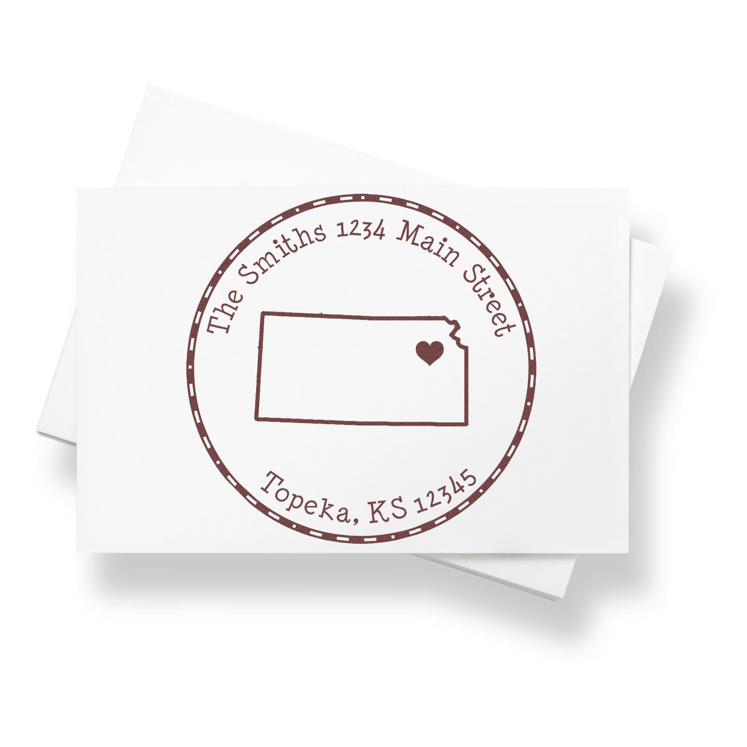 Self-Inking Round Kansas State Luv Address Stamp