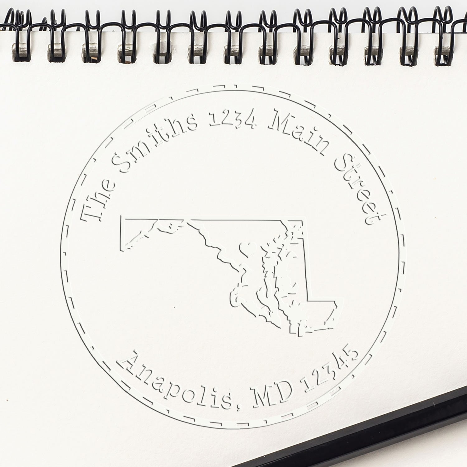 MD State Love Desk Handcrafted Address Embossed Stamp - Engineer Seal Stamps