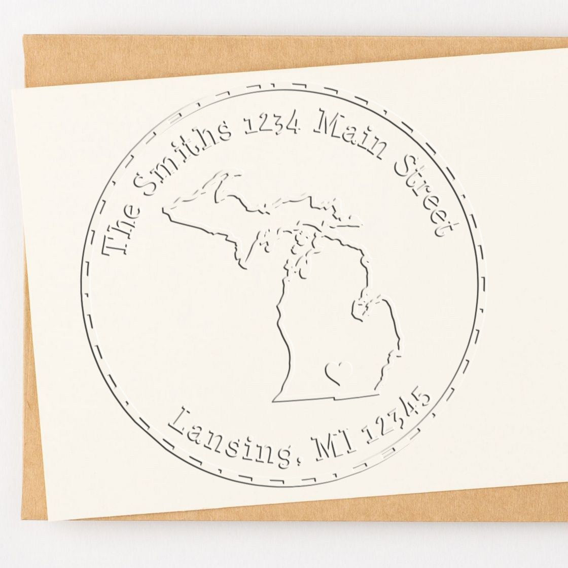 MI State Love Desk Handcrafted Address Embosser Seal Stamp - Engineer Seal Stamps