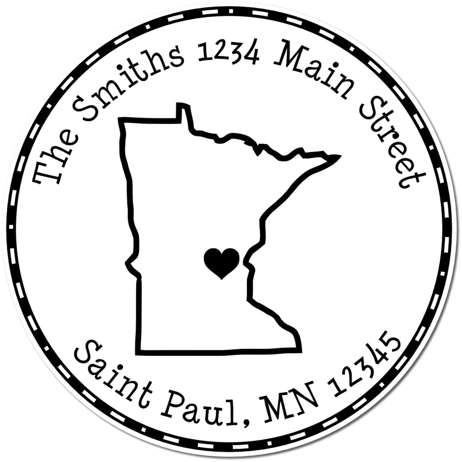 Wood Handle Round Minnesota State Luv Address Stamp