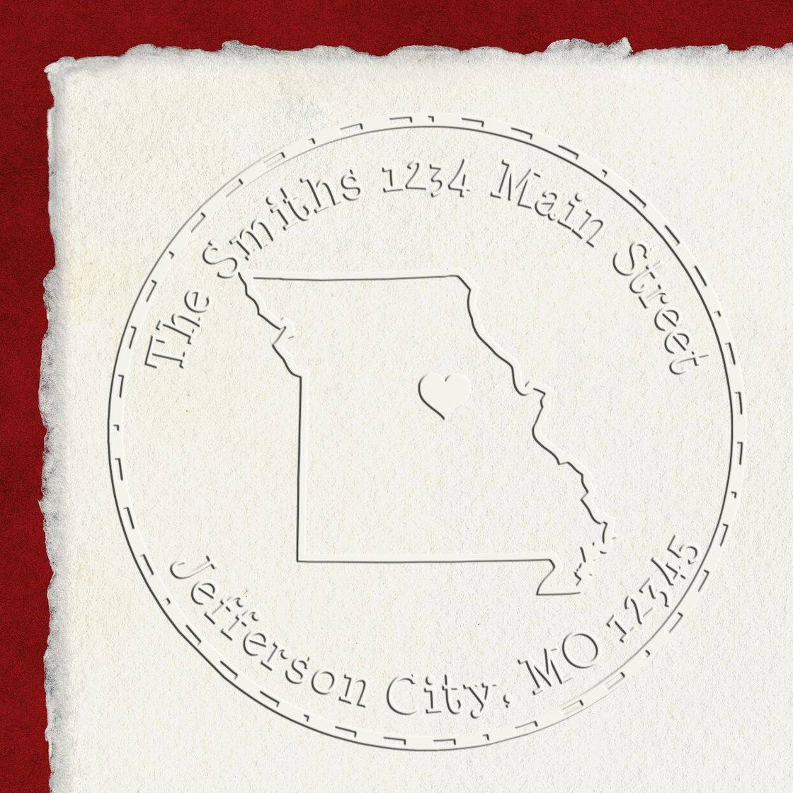 MO State Love Desk Handcrafted Home Address Embosser - Engineer Seal Stamps