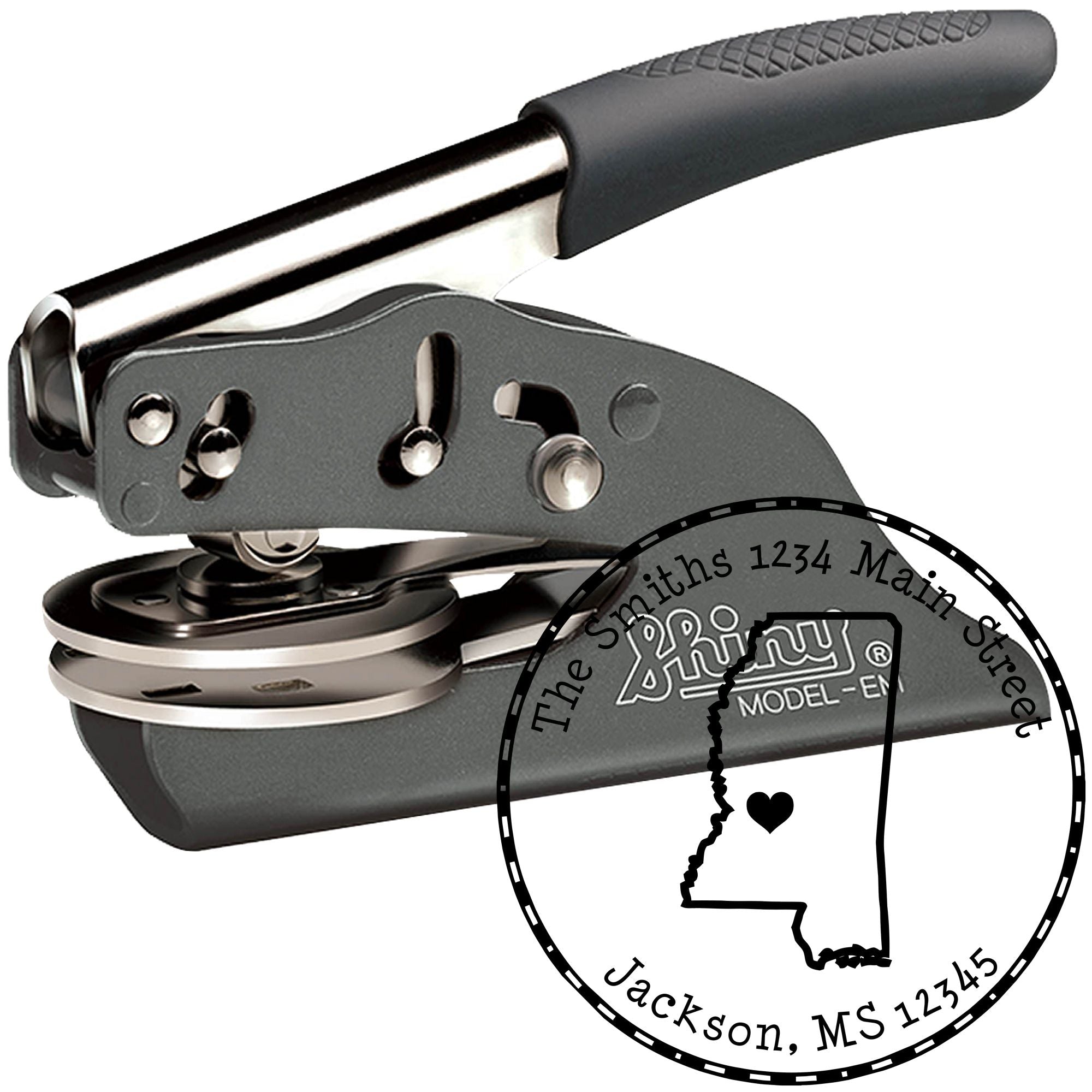 Soft MS State Love Customized Return Address Embosser Seal