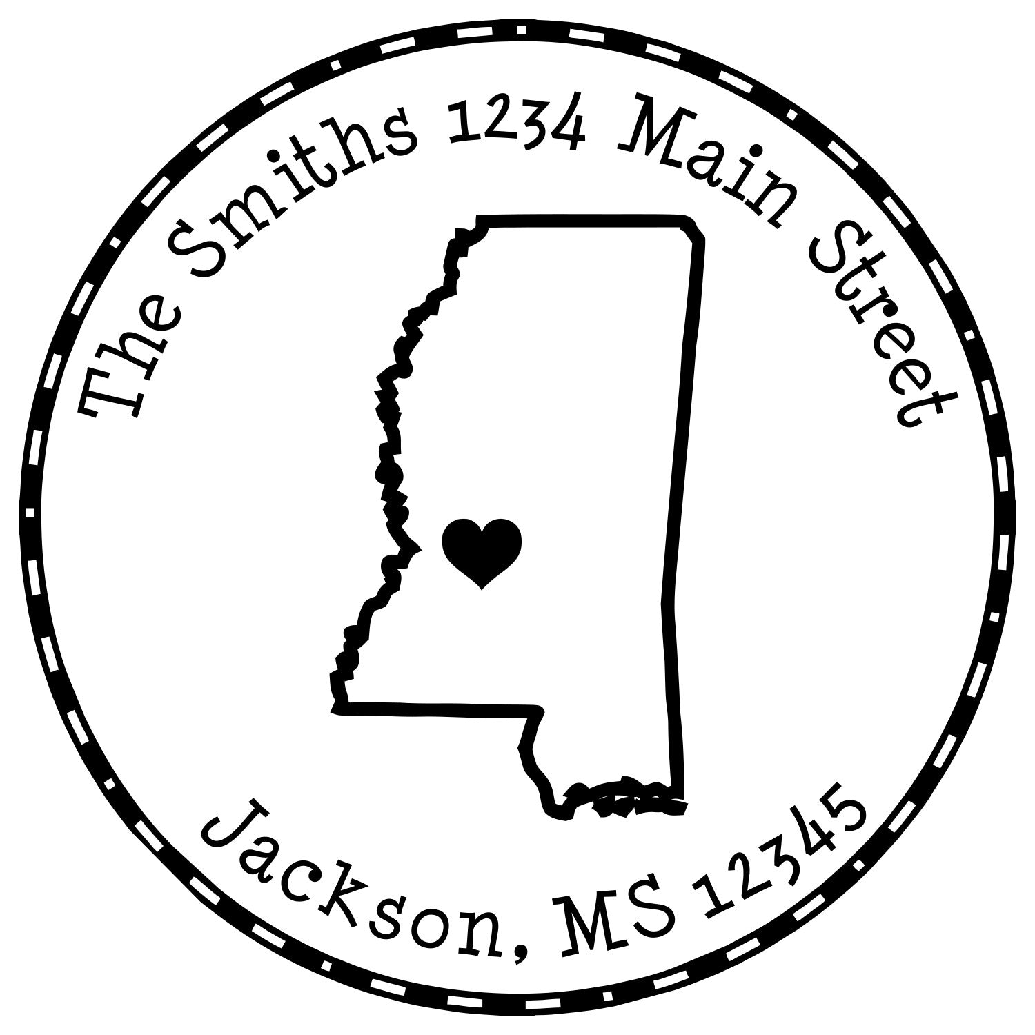 Soft MS State Love Customized Return Address Embosser Seal