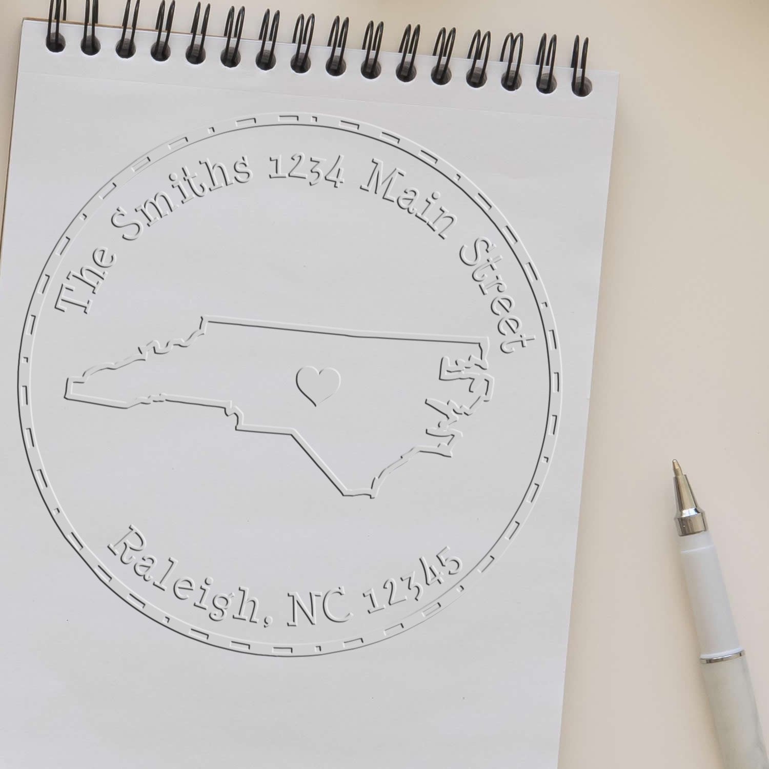 Hybrid North Carolina Personalizable Mail Address Embosser - Engineer Seal Stamps