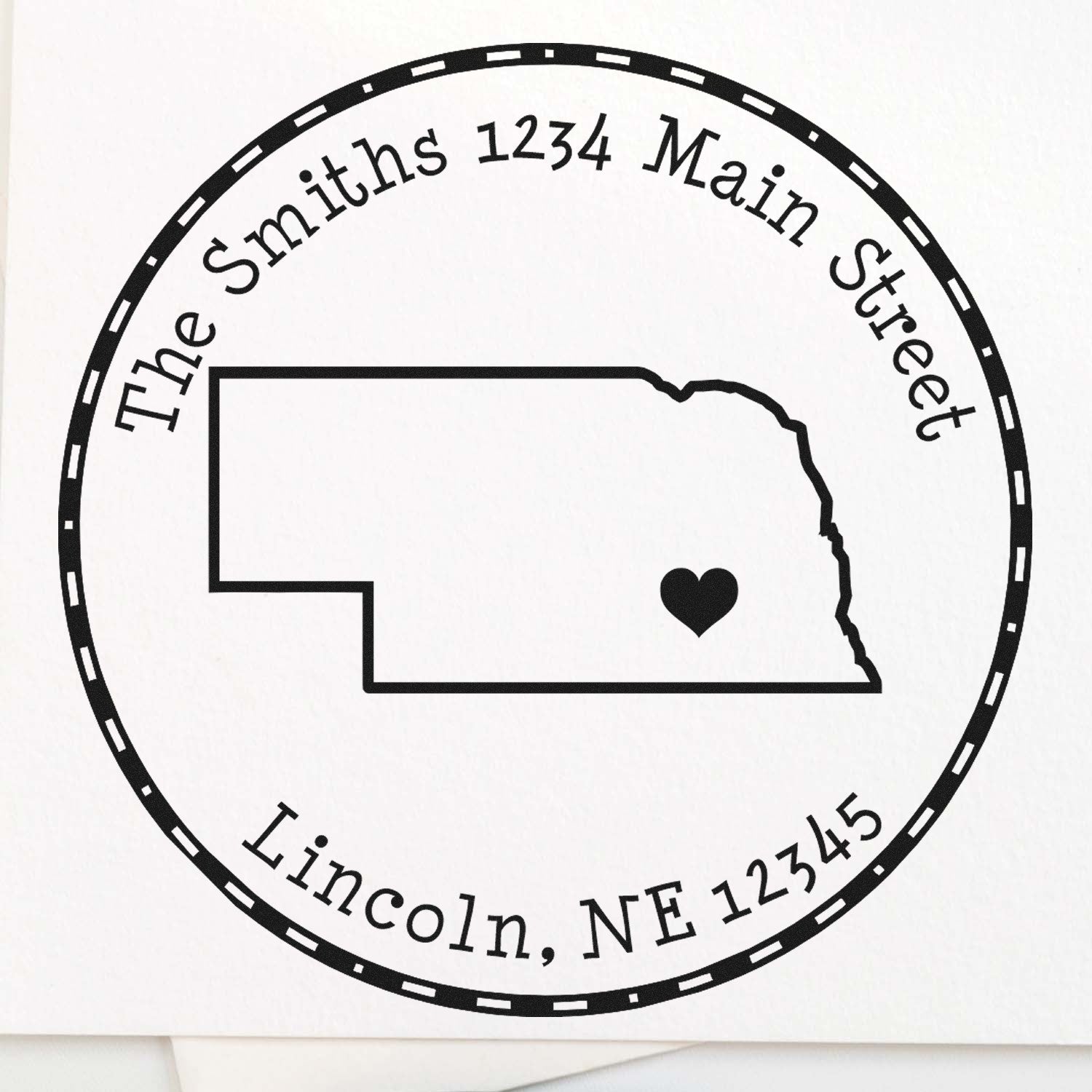 Wood Handle Round Nebraska State Luv Address Stamp